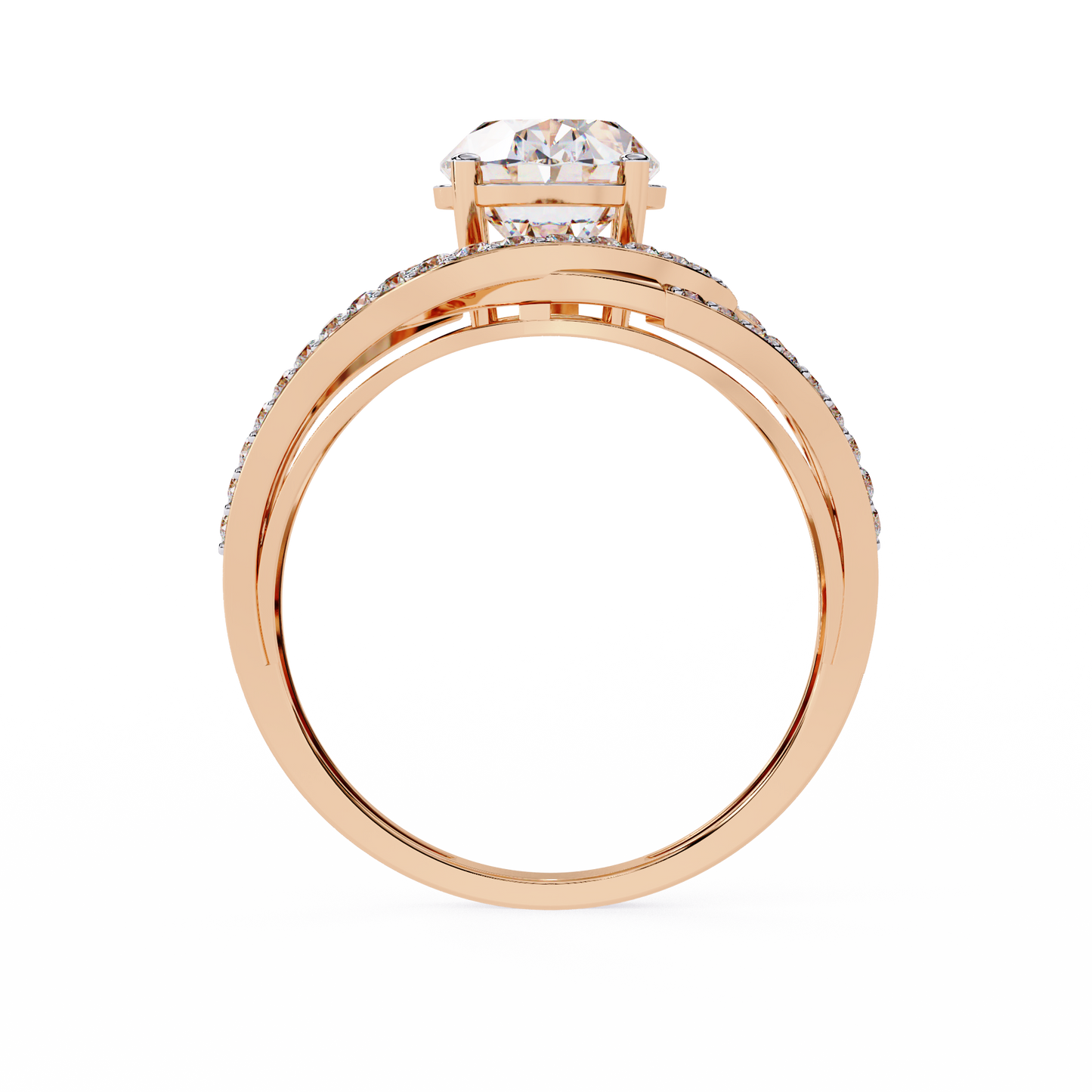 Celestial Orbit – Oval Diamond Wrap Ring in 14K Gold