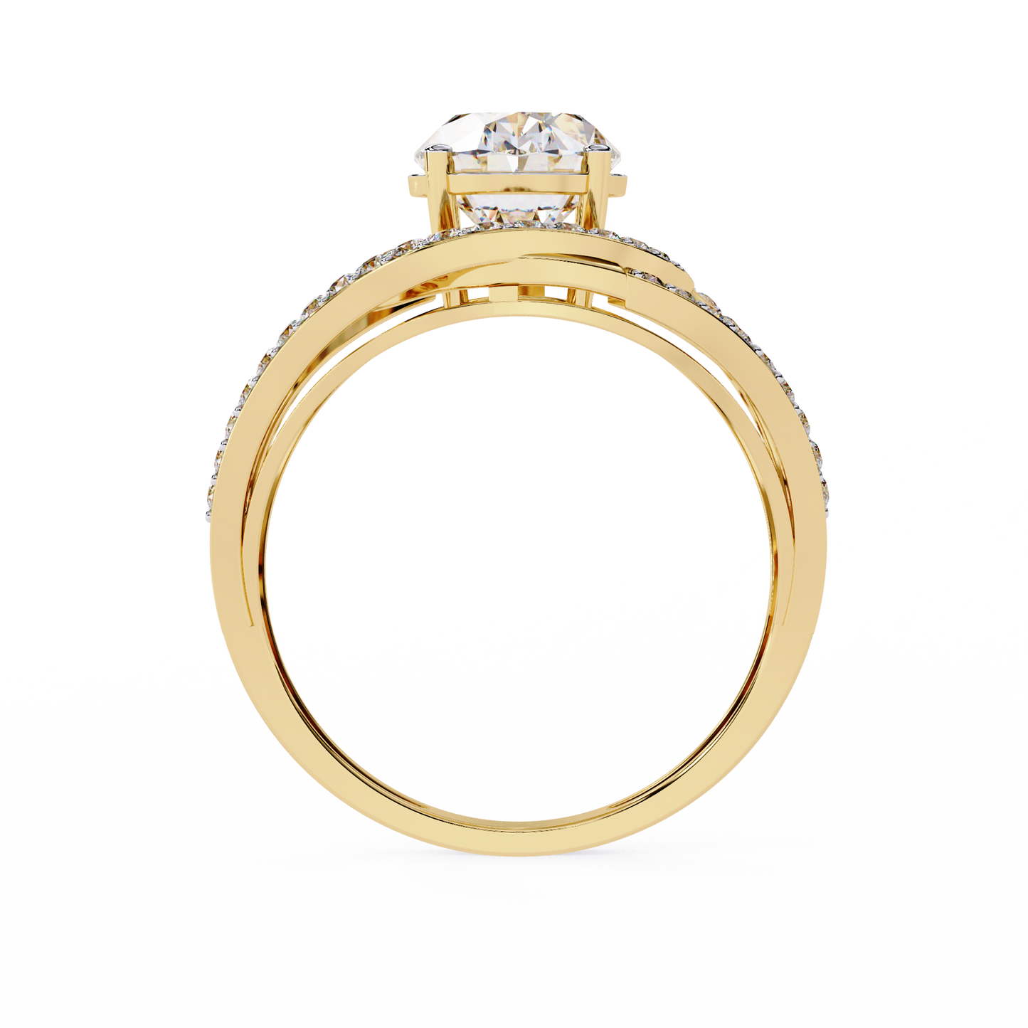 Celestial Orbit – Oval Diamond Wrap Ring in 14K Gold