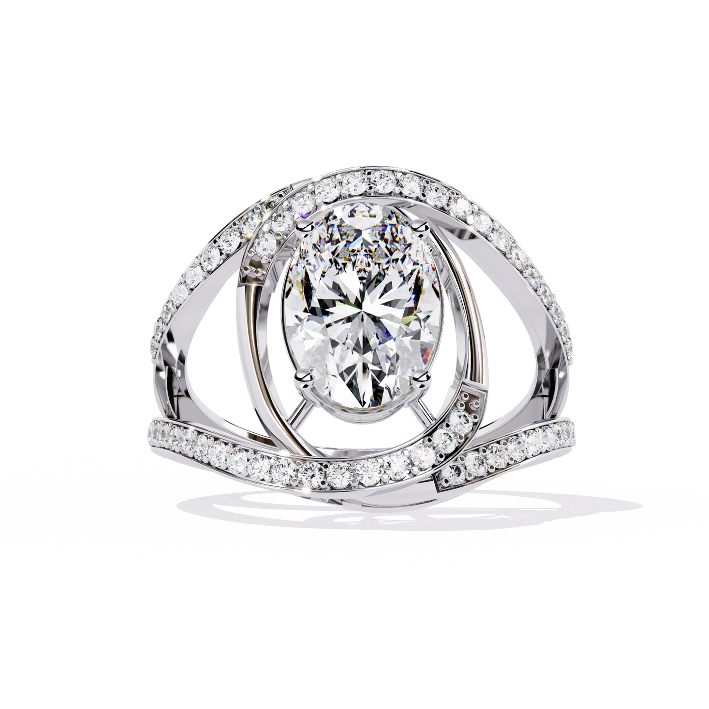 Celestial Orbit – Oval Diamond Wrap Ring in 14K Gold