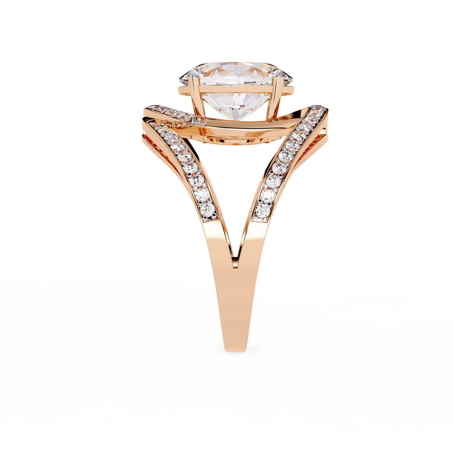 Celestial Orbit – Oval Diamond Wrap Ring in 14K Gold