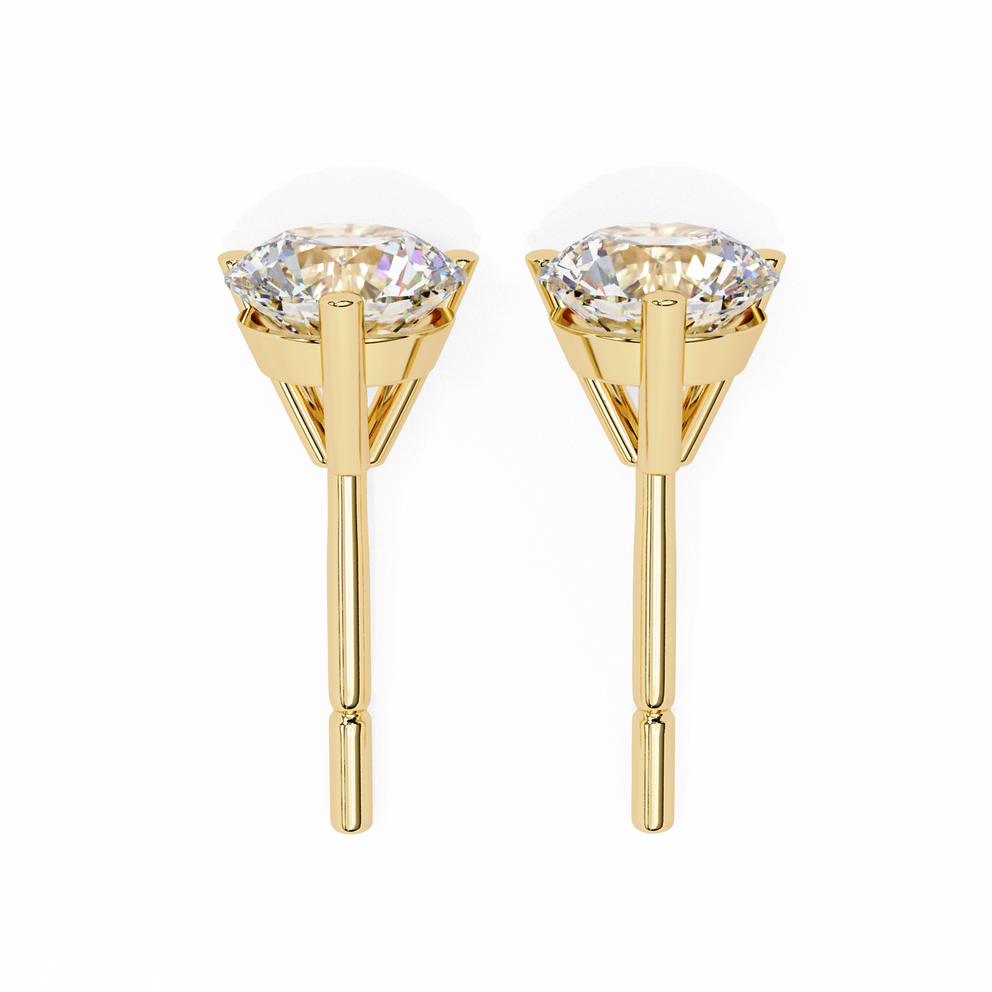 Aurora Studs – Round Diamond Classic Basket Earrings
