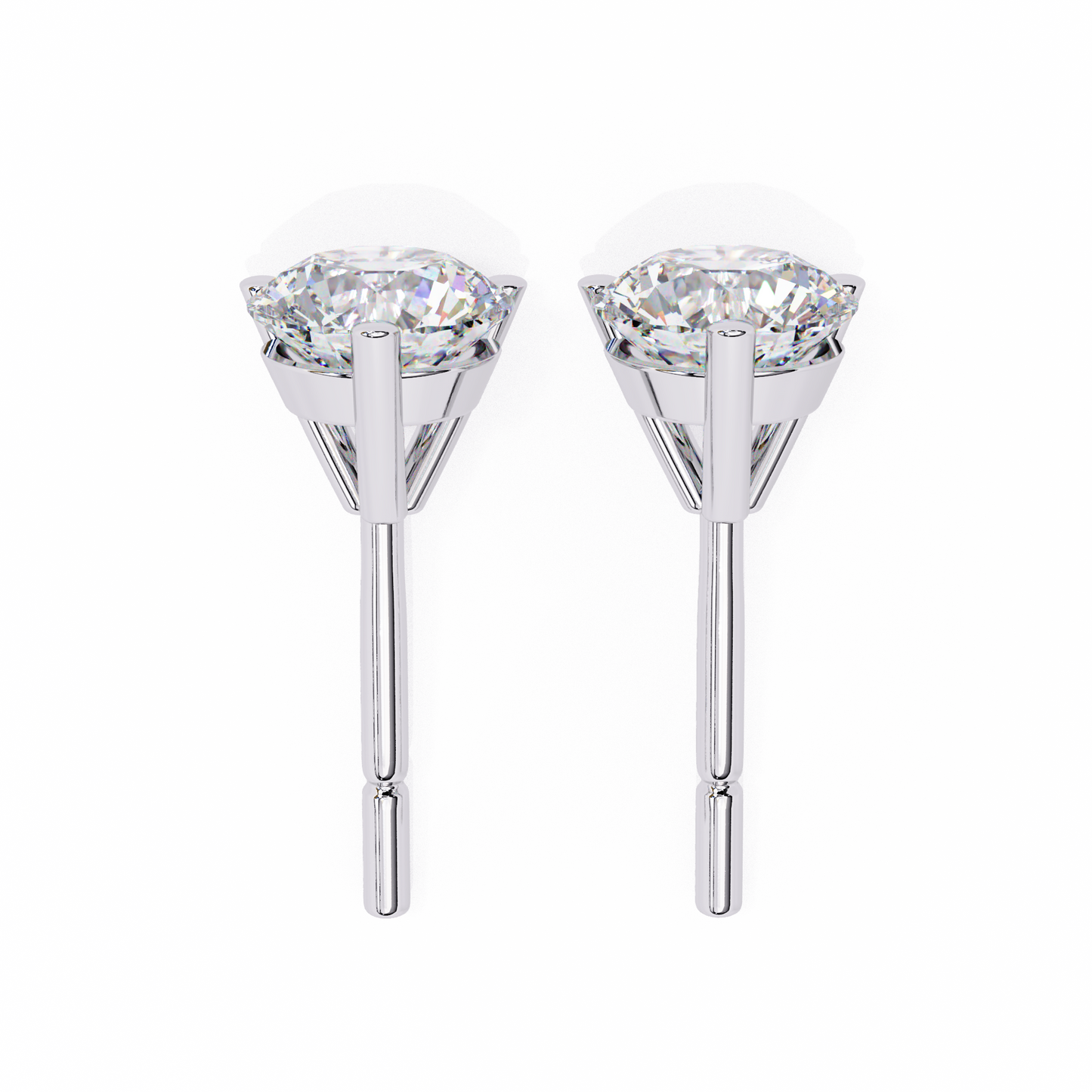 Aurora Studs – Round Diamond Classic Basket Earrings