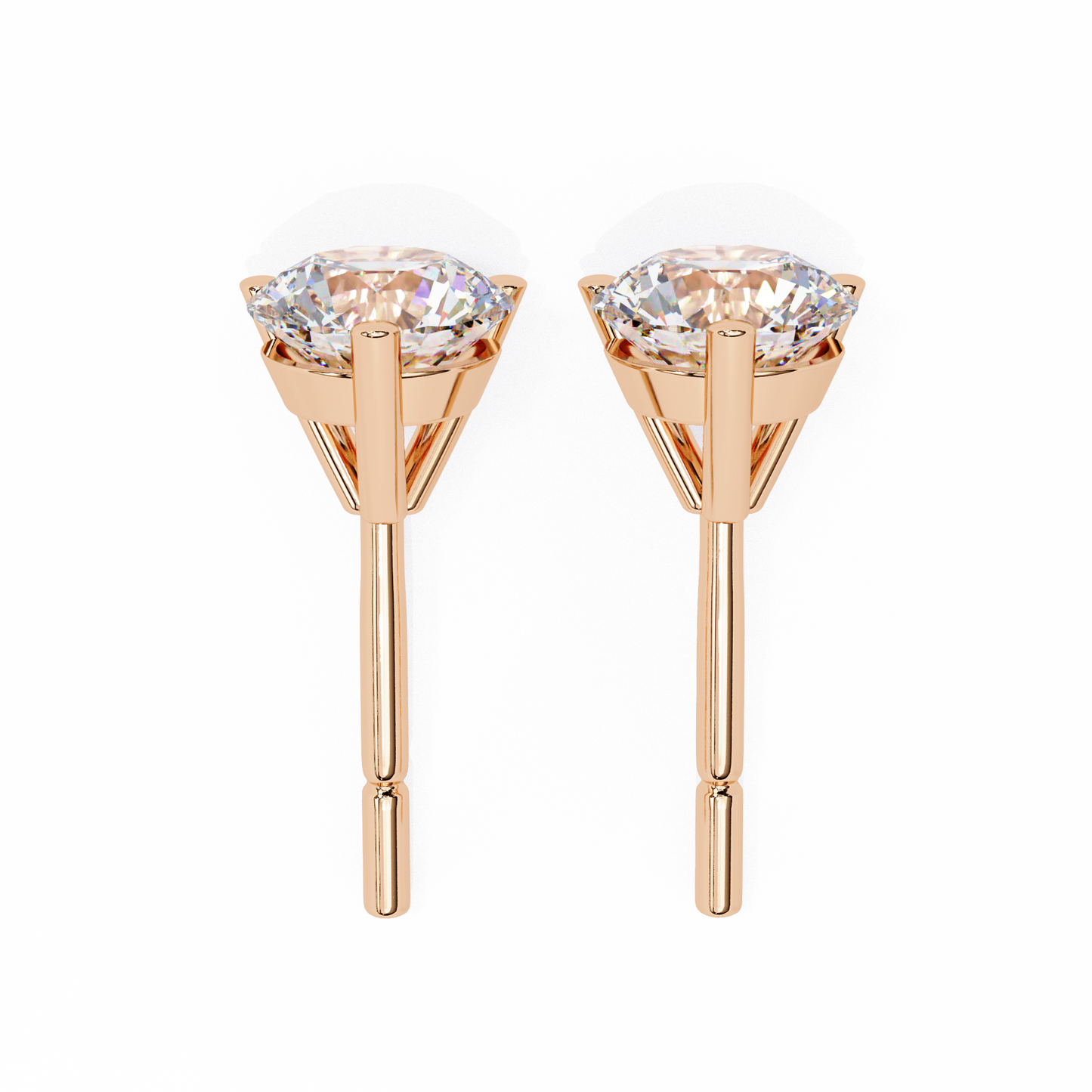 Aurora Studs – Round Diamond Classic Basket Earrings