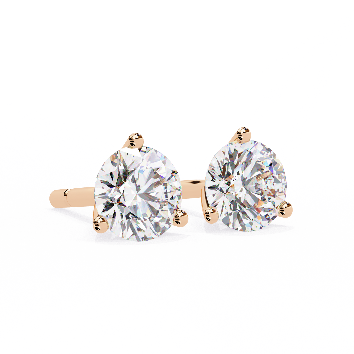 Aurora Studs – Round Diamond Classic Basket Earrings