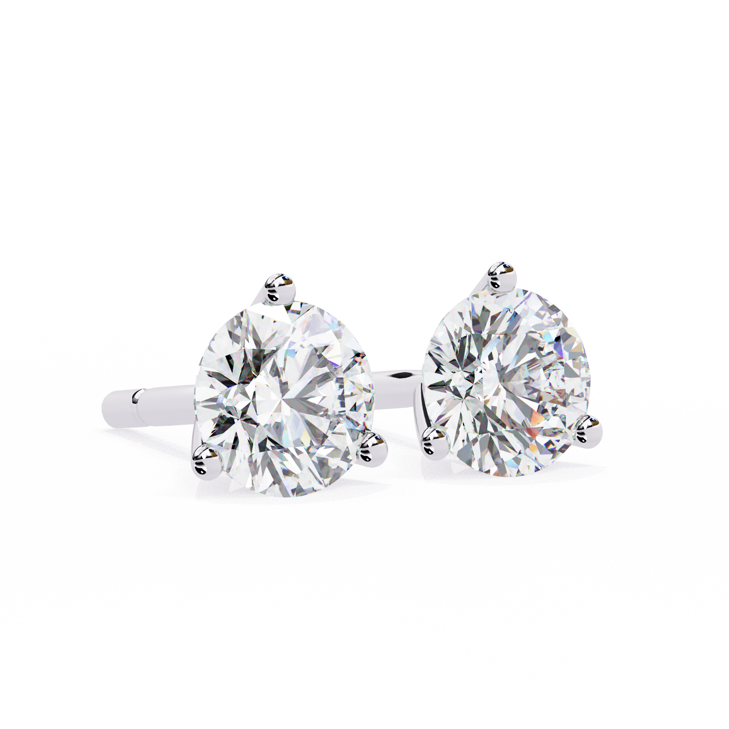 Aurora Studs – Round Diamond Classic Basket Earrings