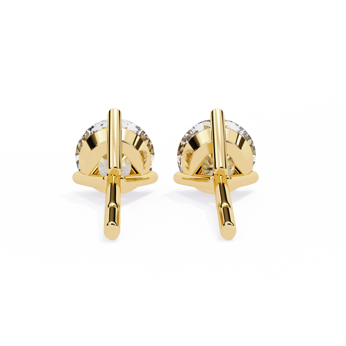 Aurora Studs – Round Diamond Classic Basket Earrings
