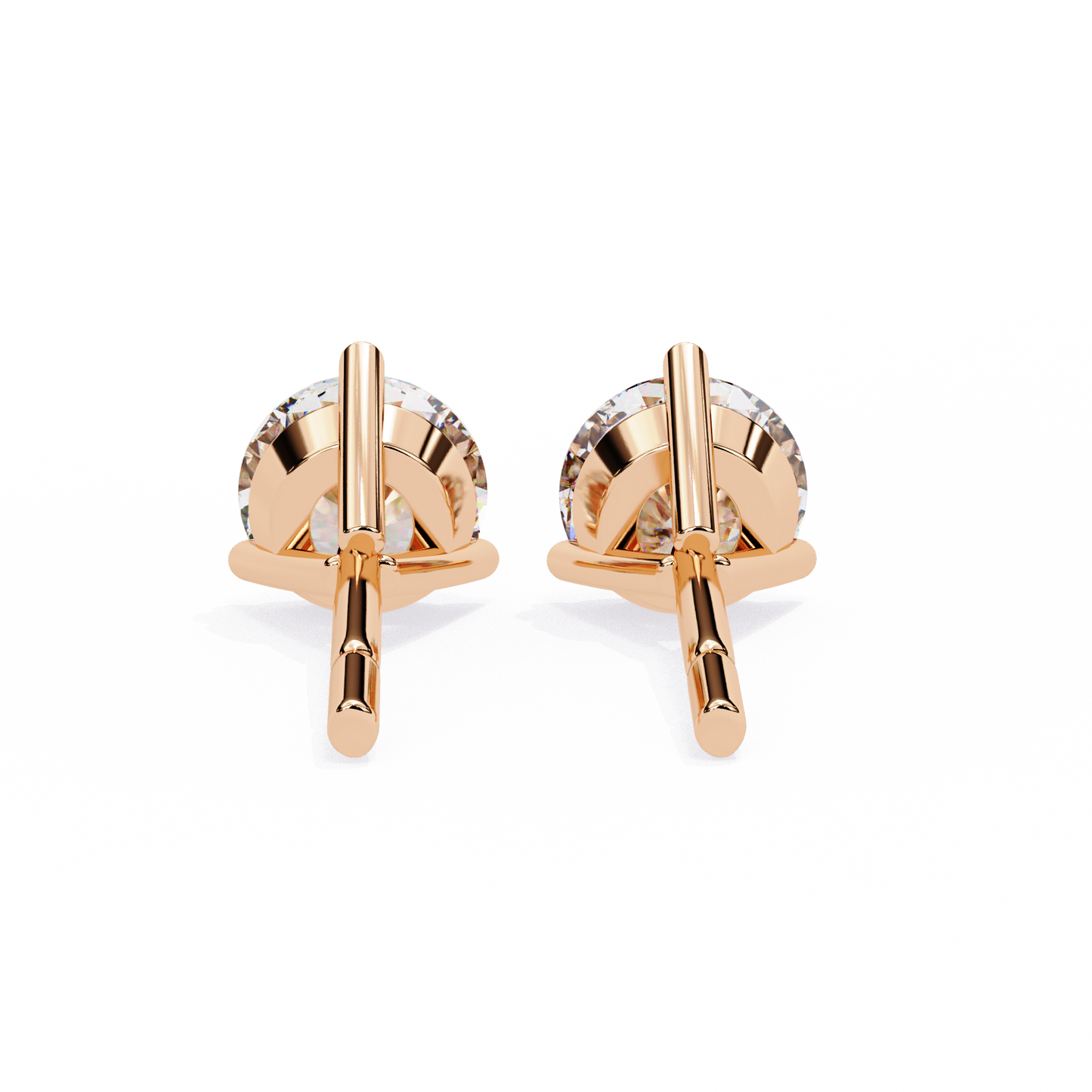 Aurora Studs – Round Diamond Classic Basket Earrings