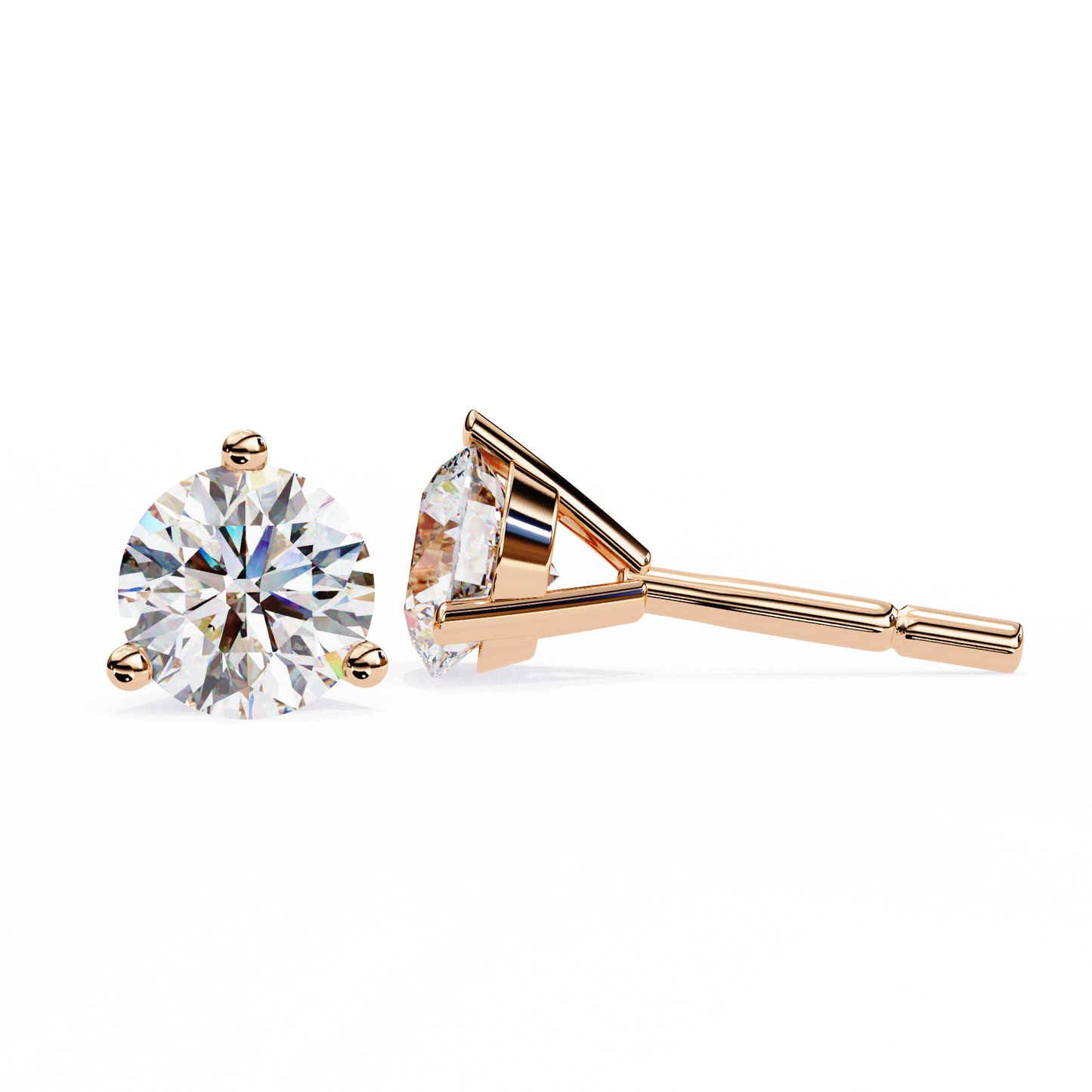 Aurora Studs – Round Diamond Classic Basket Earrings