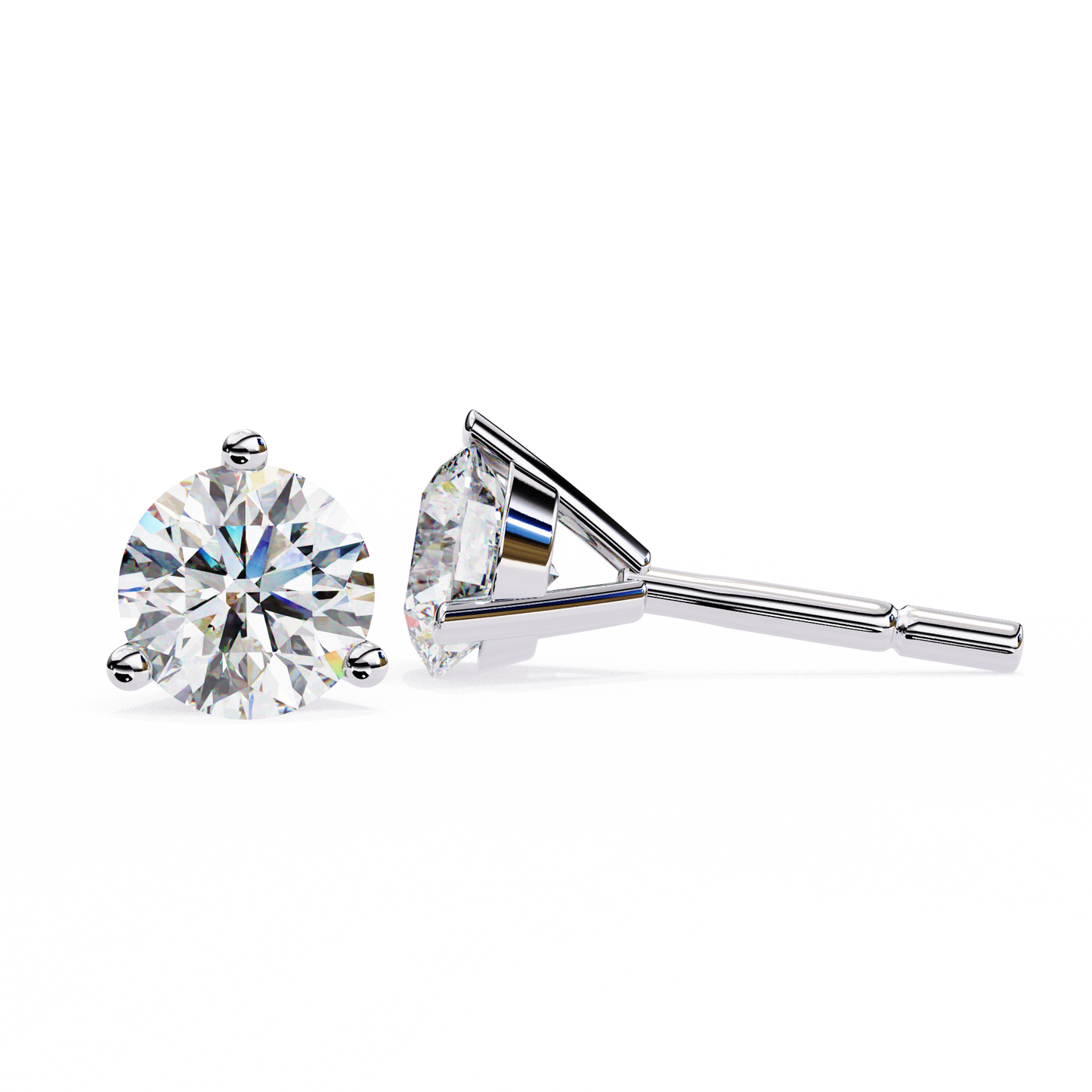 Aurora Studs – Round Diamond Classic Basket Earrings