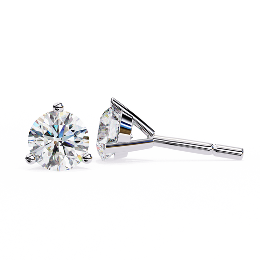 Aurora Studs – Round Diamond Classic Basket Earrings