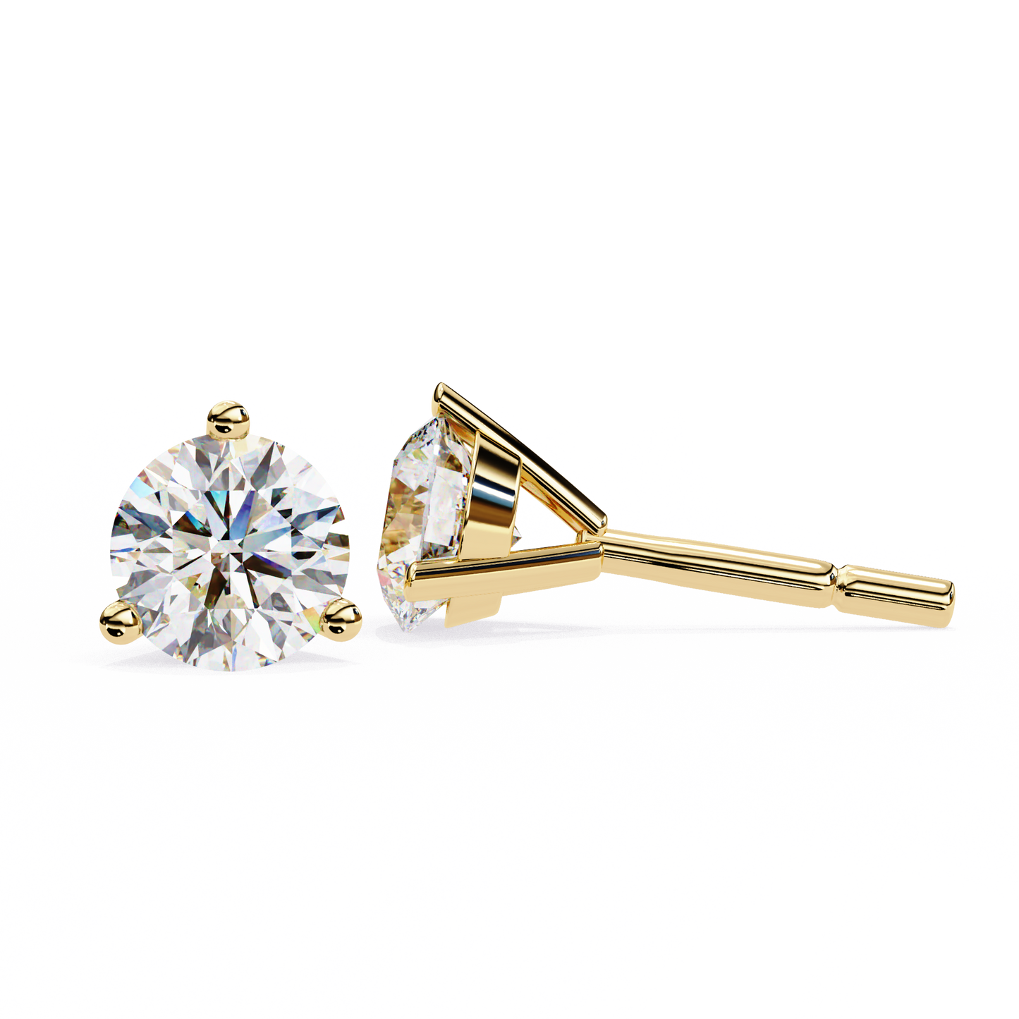Aurora Studs – Round Diamond Classic Basket Earrings