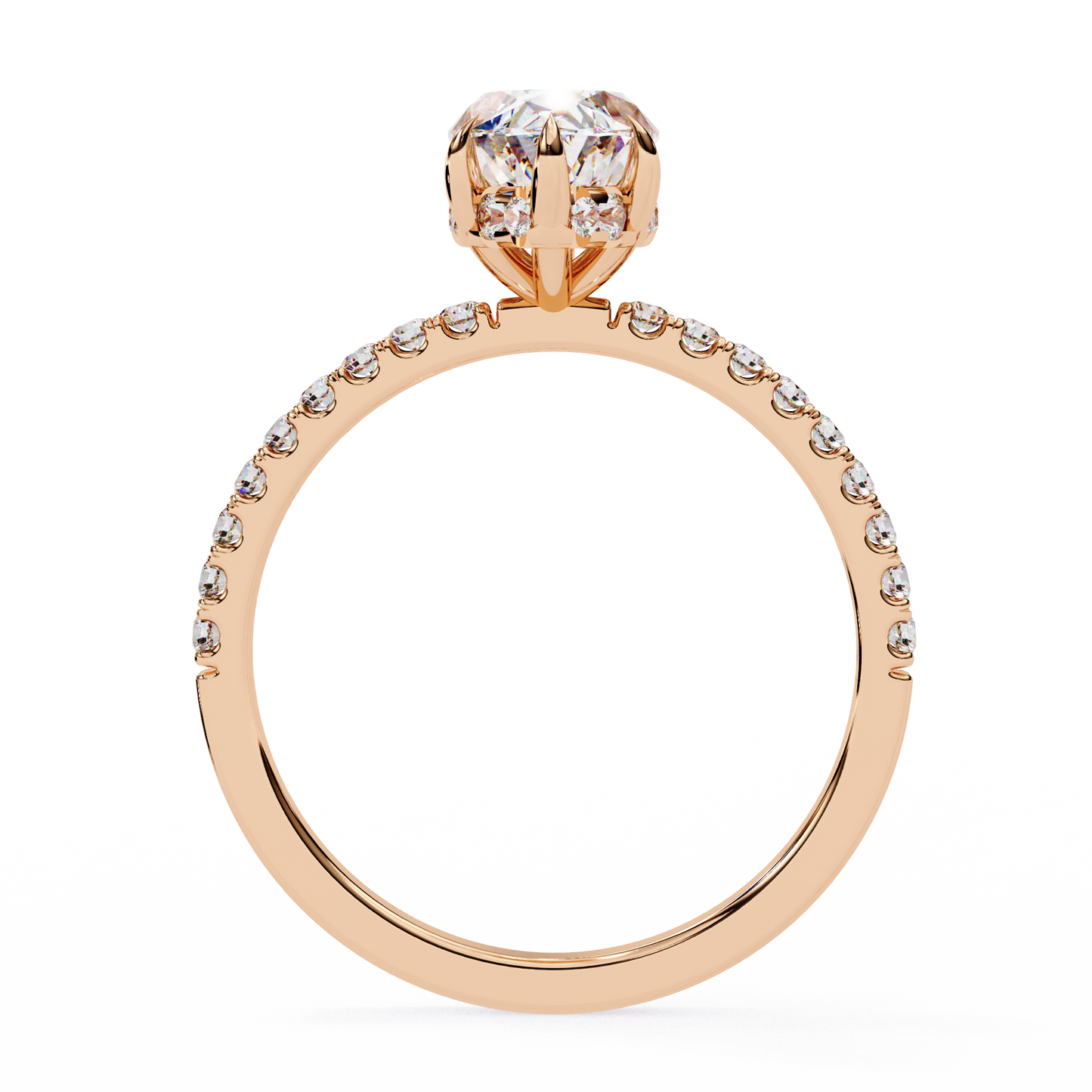 Flare Crest – Marquise & Round Lab Diamond Fan Ring