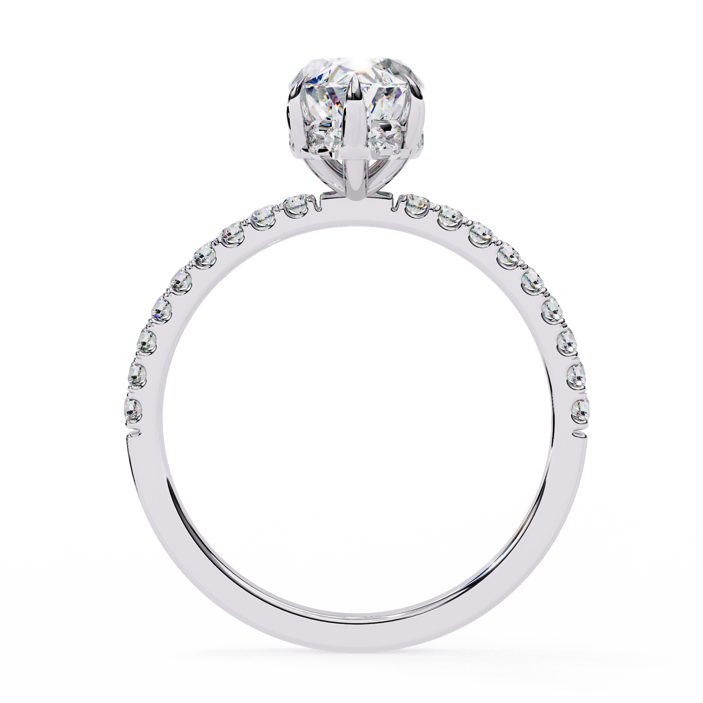 Flare Crest – Marquise & Round Lab Diamond Fan Ring