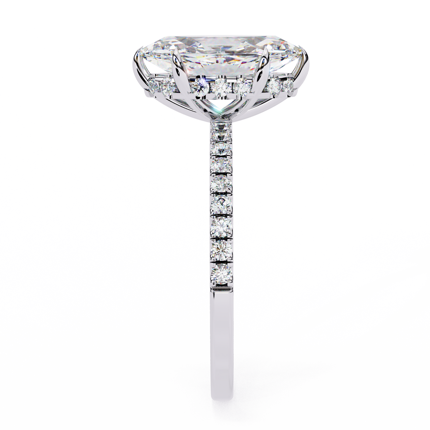 Flare Crest – Marquise & Round Lab Diamond Fan Ring