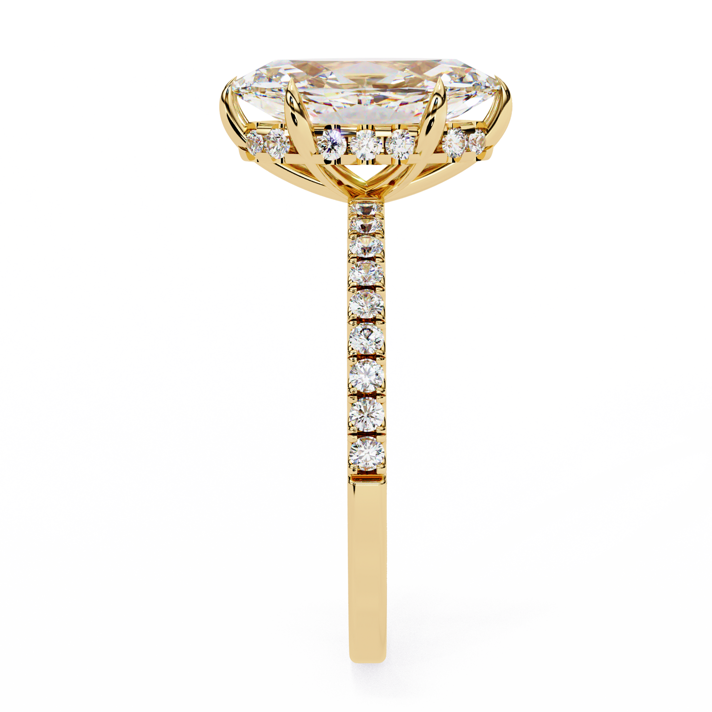 Flare Crest – Marquise & Round Lab Diamond Fan Ring