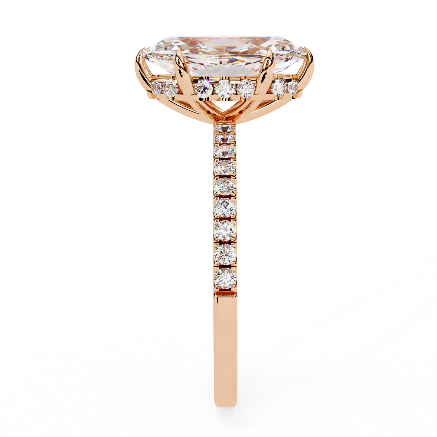 Flare Crest – Marquise & Round Lab Diamond Fan Ring