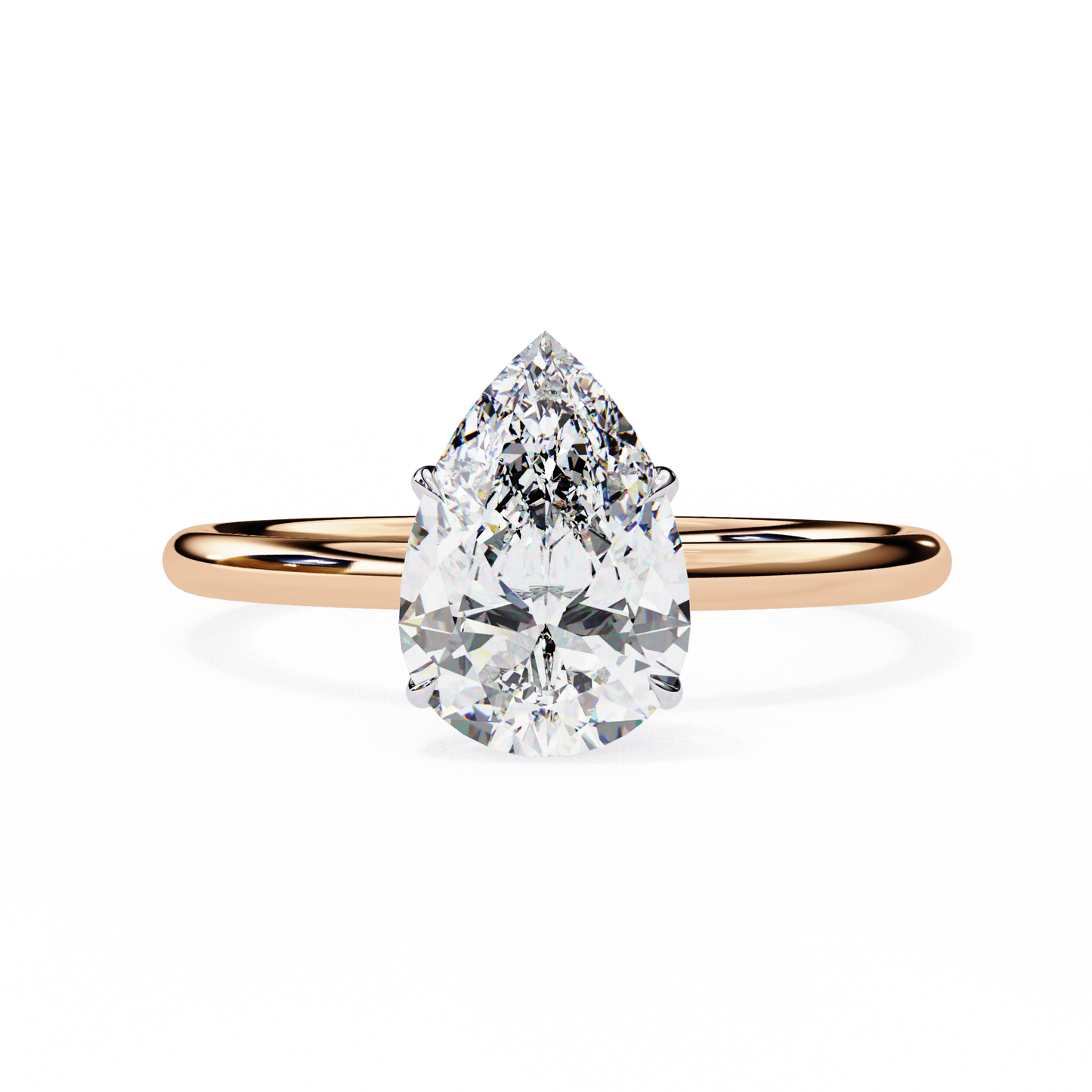 Teardrop Grace – Pear Lab Diamond Solitaire Ring in 14K Gold