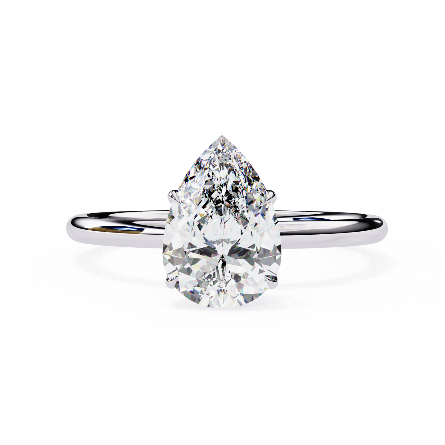 Teardrop Grace – Pear Lab Diamond Solitaire Ring in 14K Gold