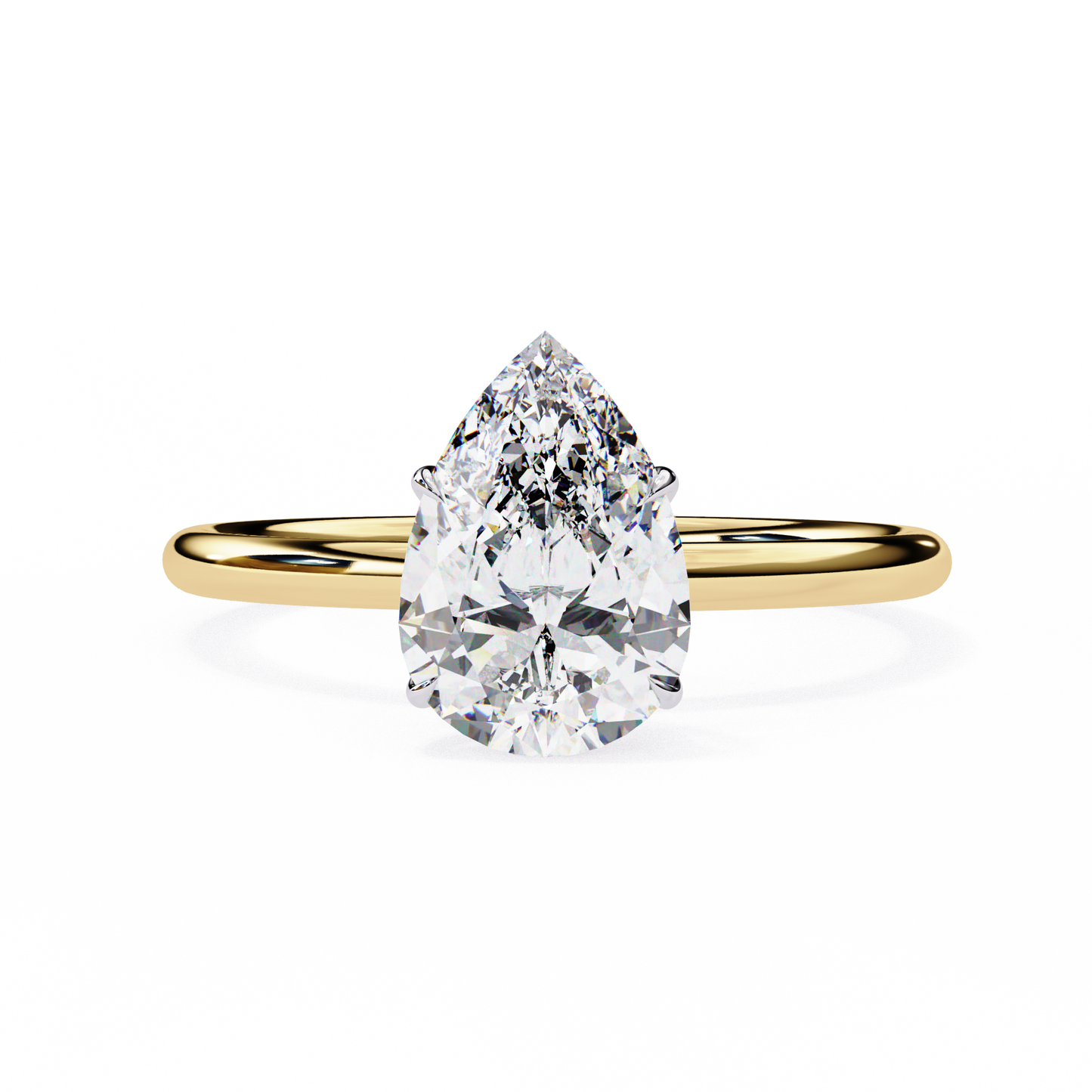 Teardrop Grace – Pear Lab Diamond Solitaire Ring in 14K Gold