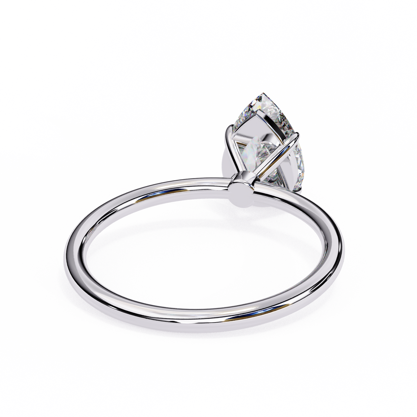 Teardrop Grace – Pear Lab Diamond Solitaire Ring in 14K Gold