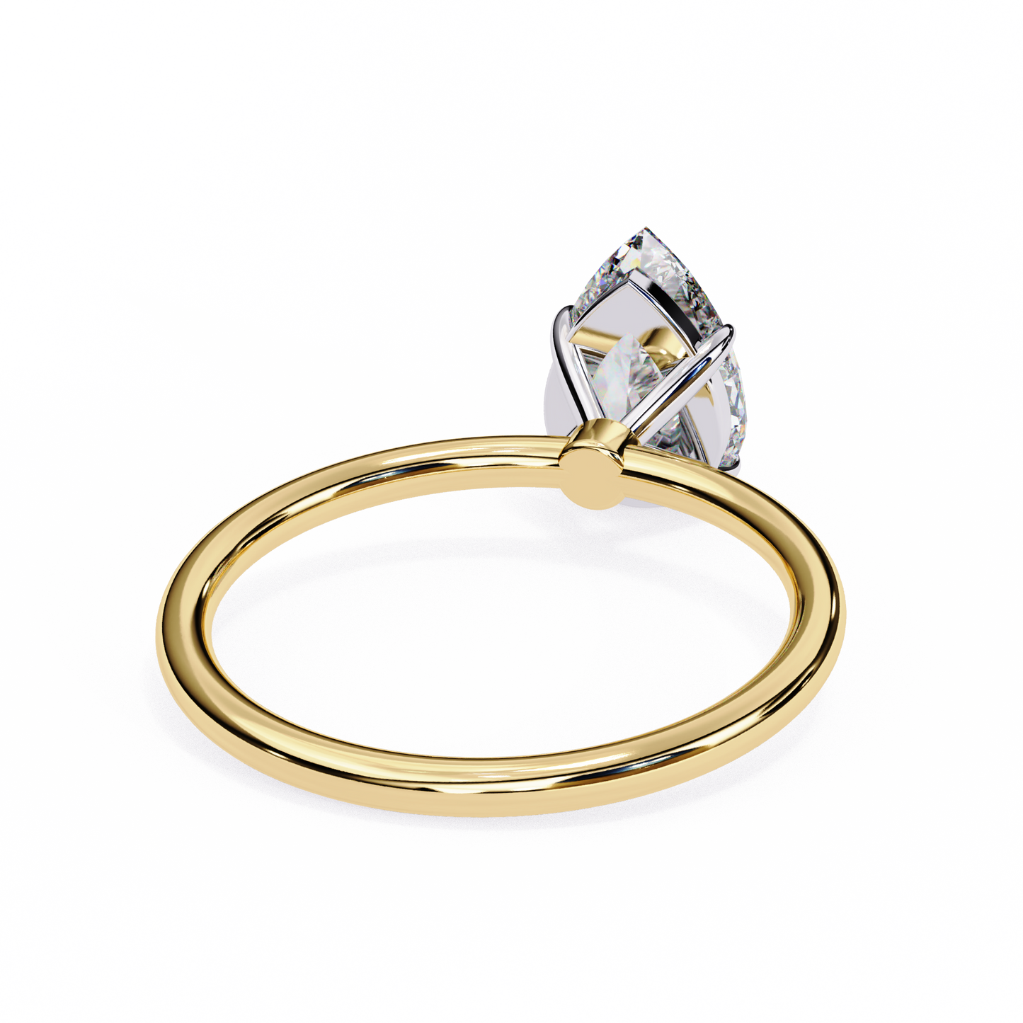 Teardrop Grace – Pear Lab Diamond Solitaire Ring in 14K Gold