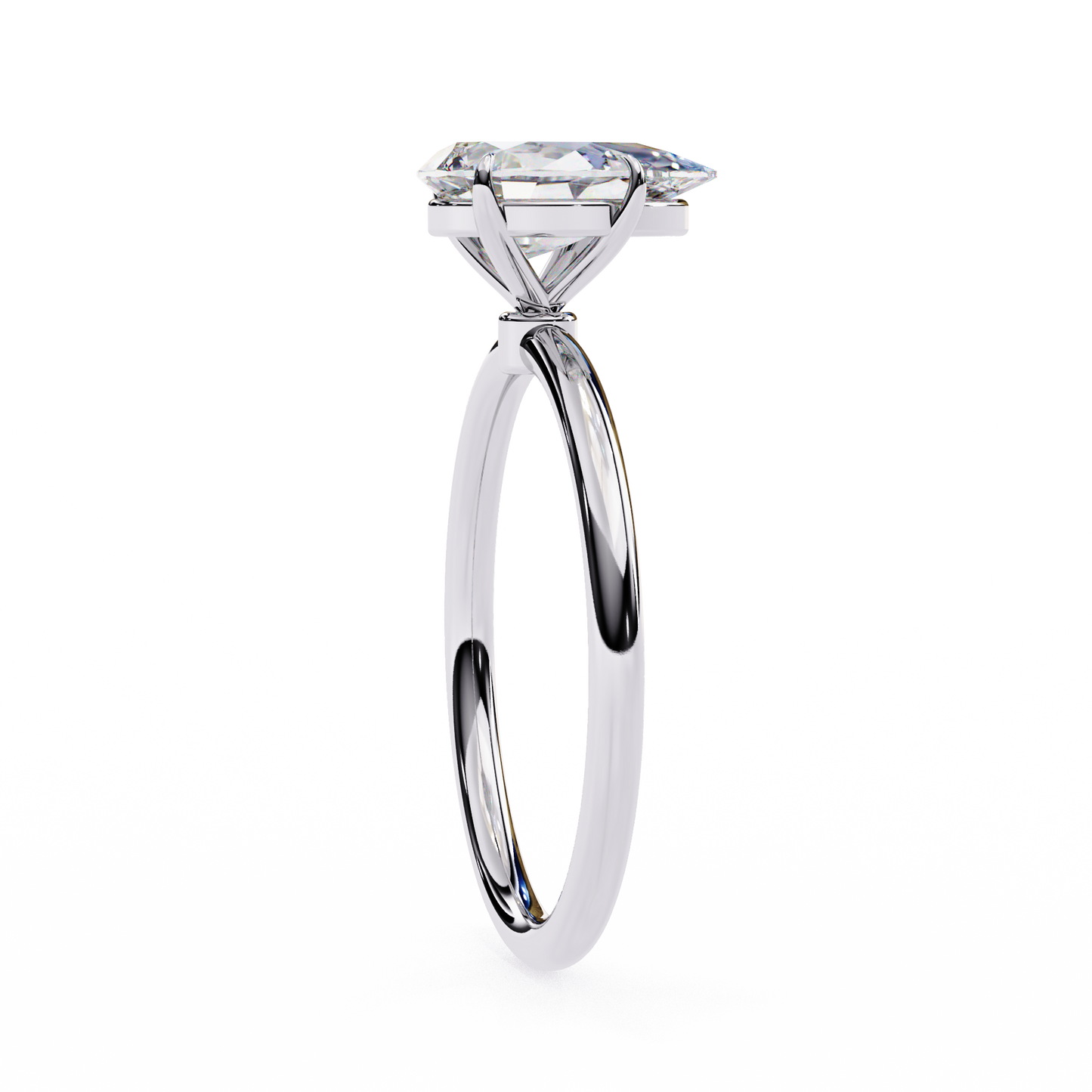 Teardrop Grace – Pear Lab Diamond Solitaire Ring in 14K Gold