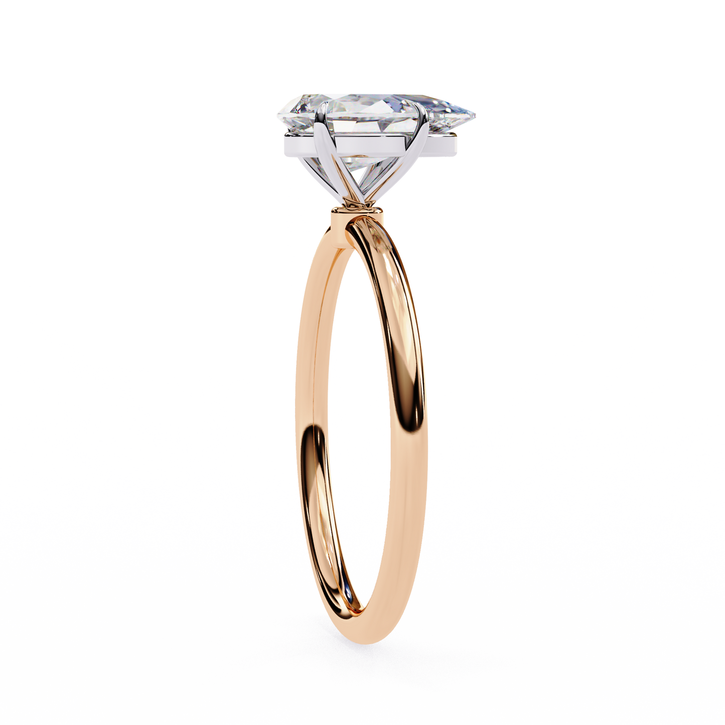 Teardrop Grace – Pear Lab Diamond Solitaire Ring in 14K Gold