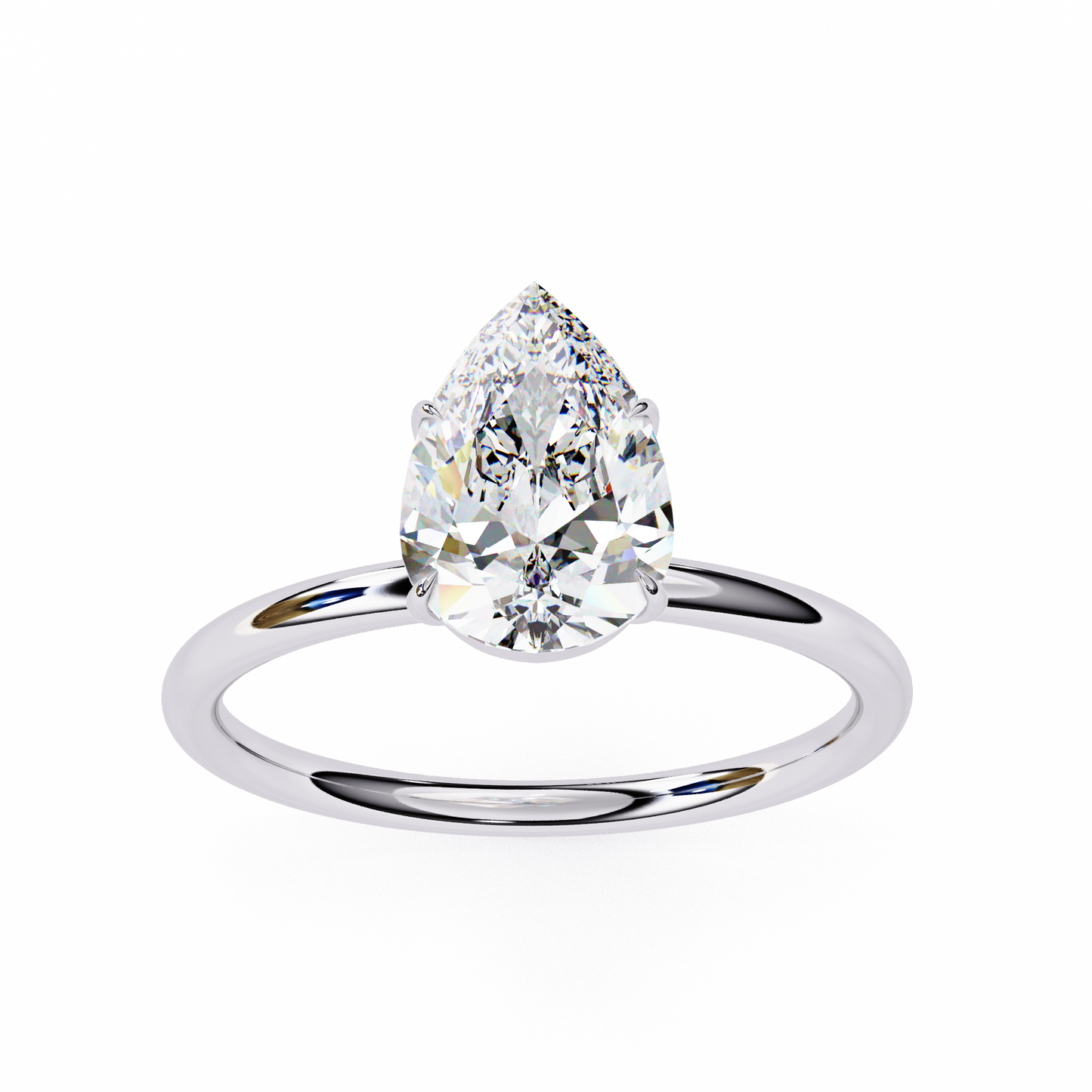 Teardrop Grace – Pear Lab Diamond Solitaire Ring in 14K Gold