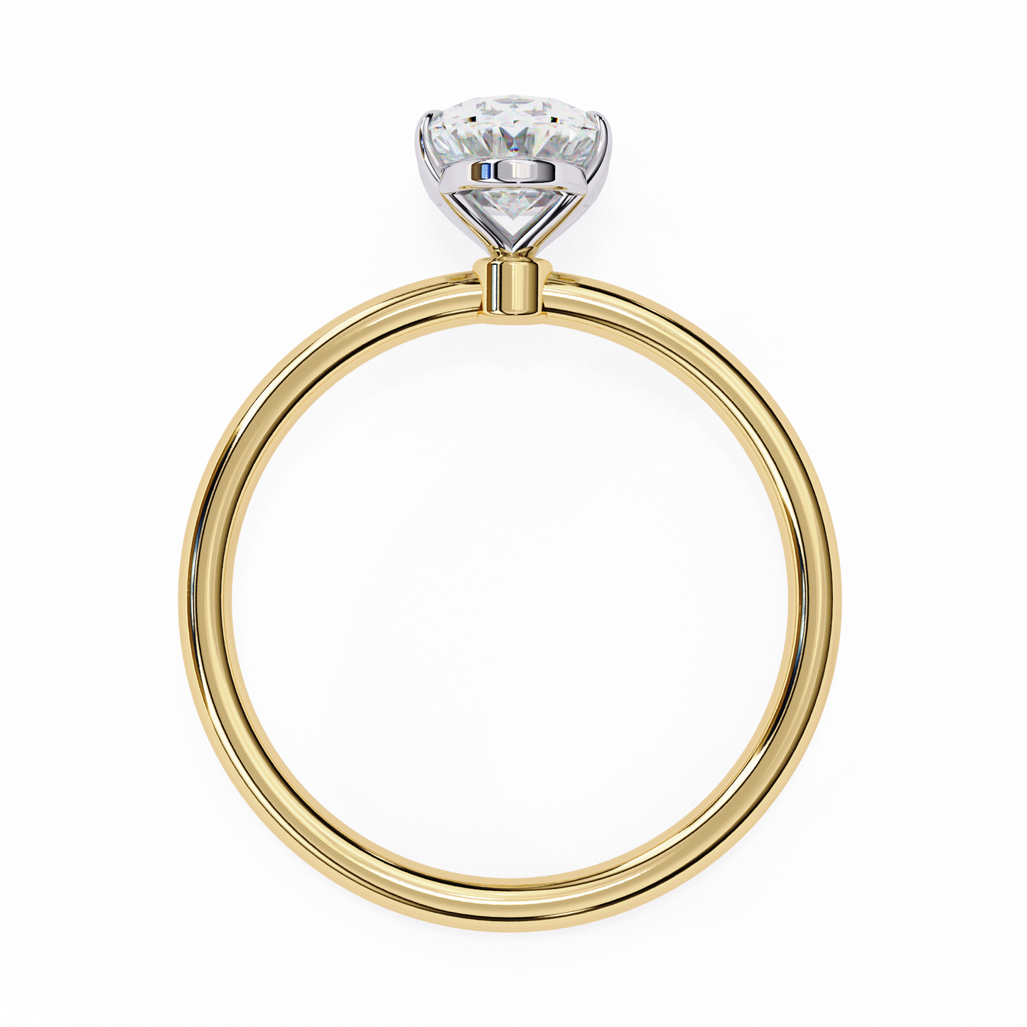 Oval Poise – Lab Diamond Solitaire Ring with Slim Shank in 14K Gold