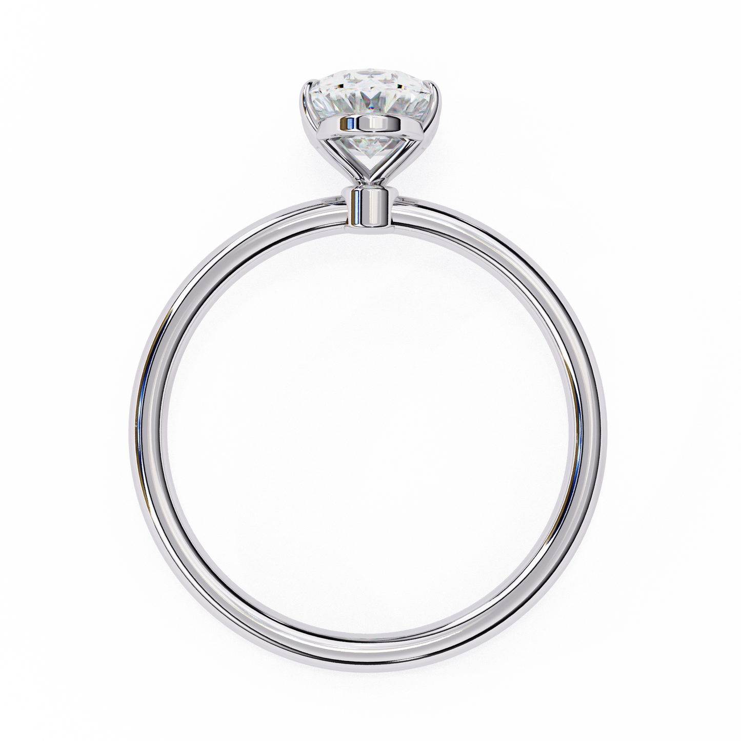 Oval Poise – Lab Diamond Solitaire Ring with Slim Shank in 14K Gold