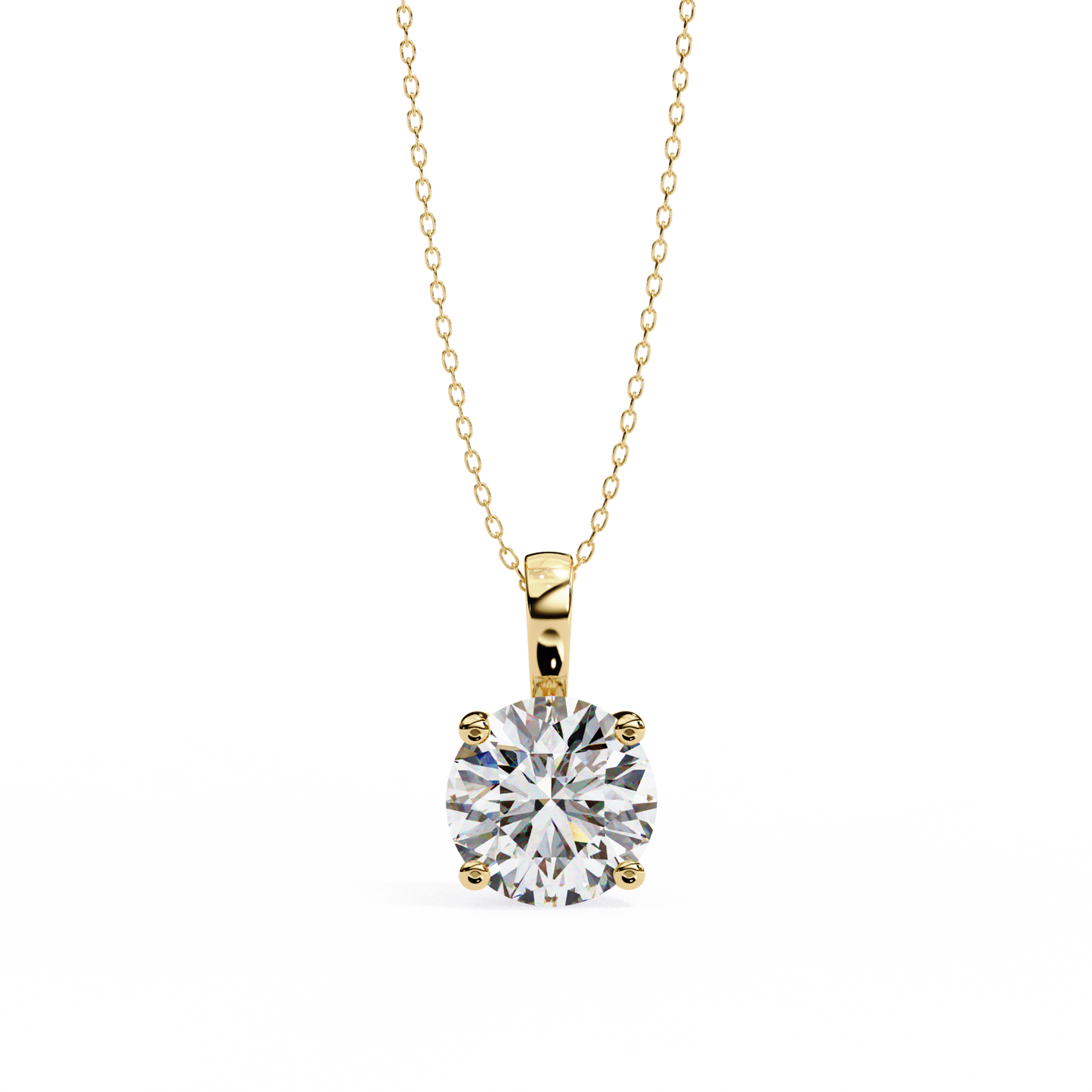 Brilliance Crest – Round Diamond Elevated Chain Pendant
