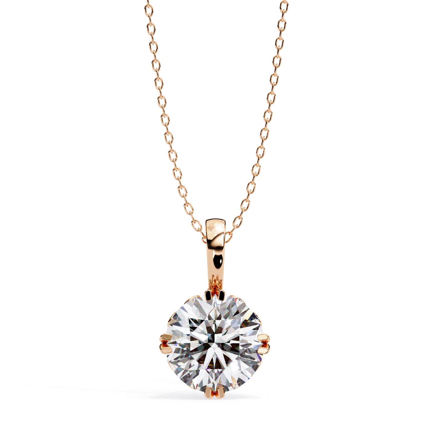 Halo Drop – Round Lab Diamond Framed Chain Pendant