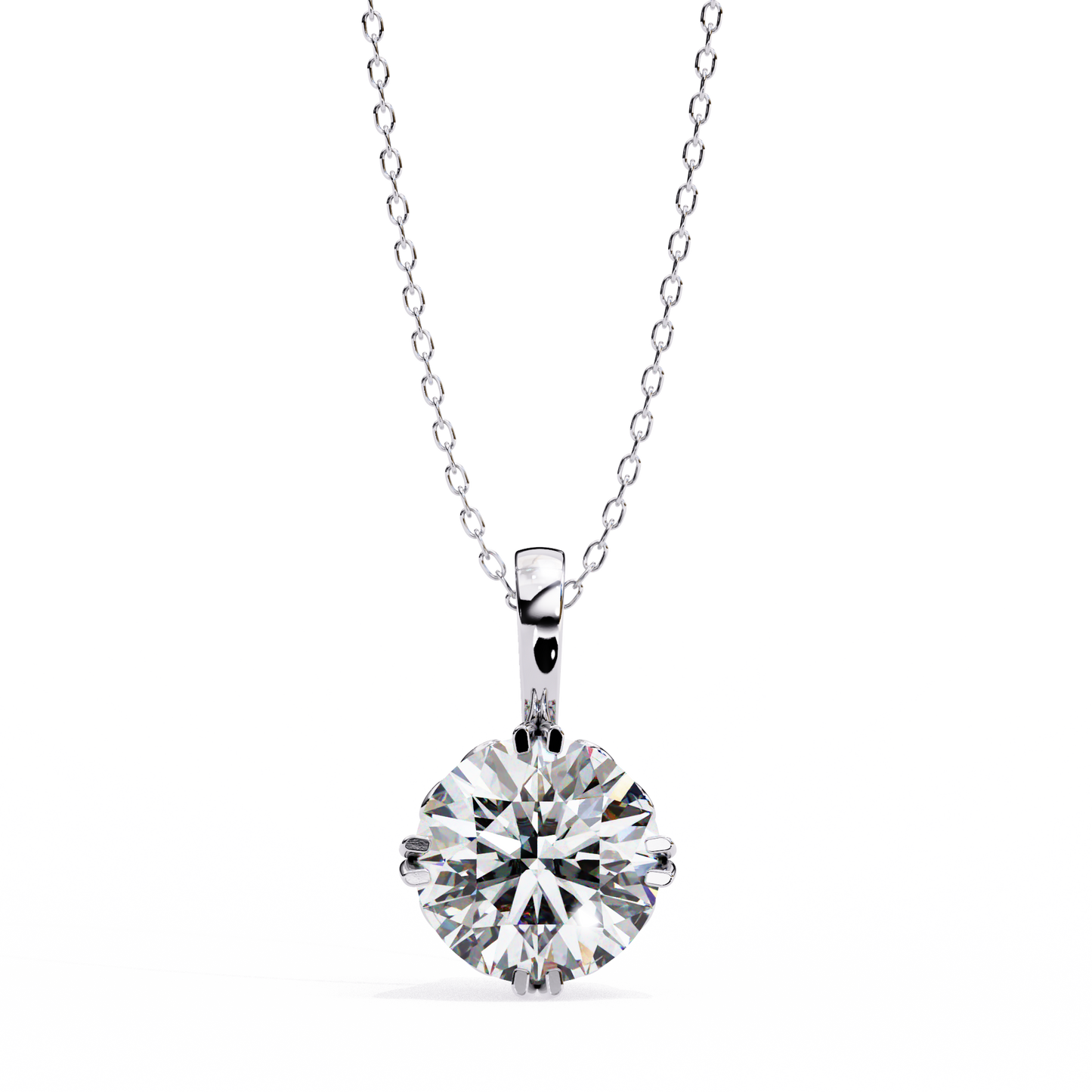 Halo Drop – Round Lab Diamond Framed Chain Pendant