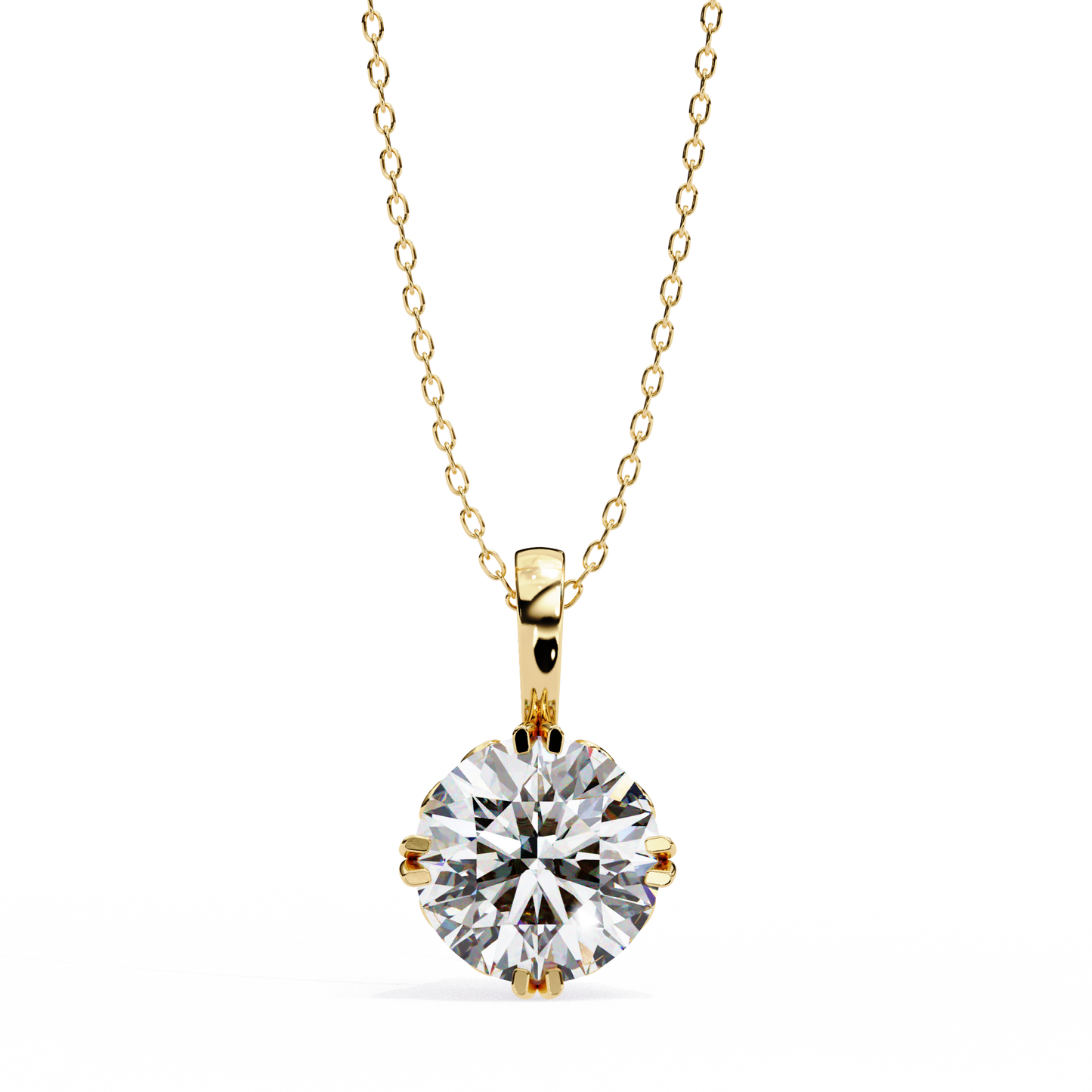 Halo Drop – Round Lab Diamond Framed Chain Pendant