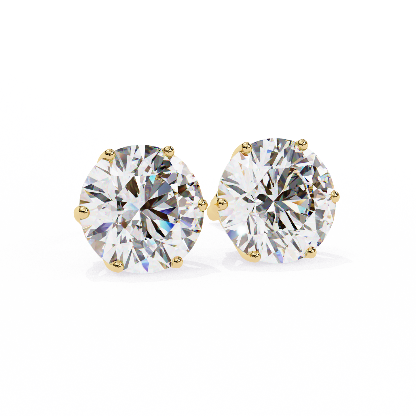 Nova Beam – Round Diamond Radiant Stud Earrings