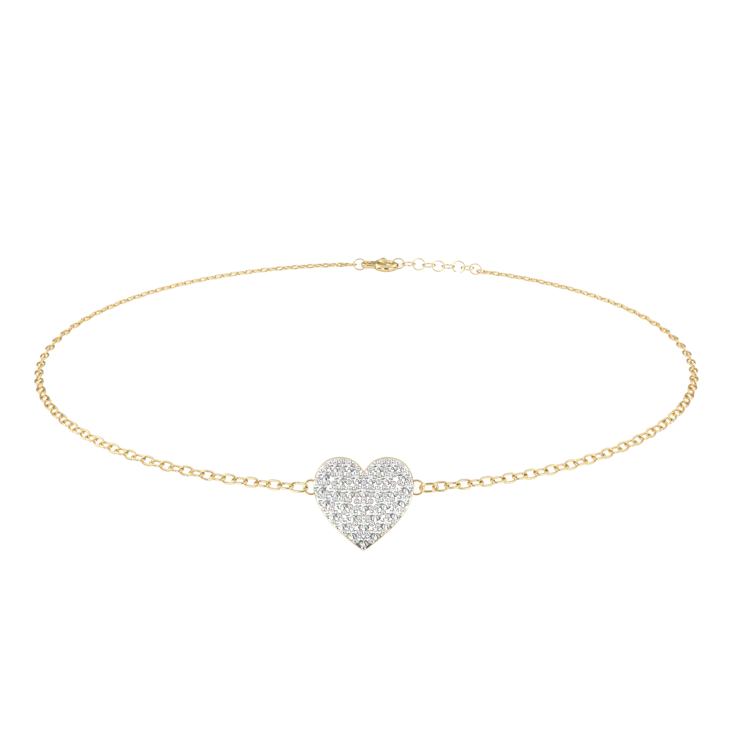 Heart Diamond Charm Bracelet