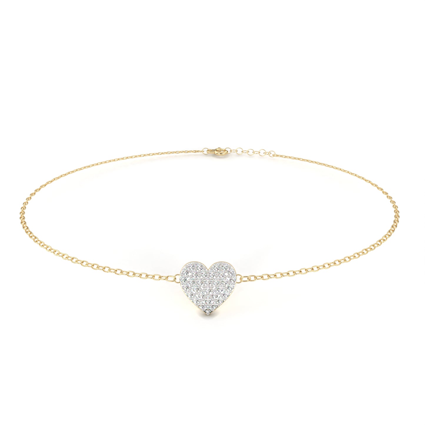 Heart Diamond Charm Bracelet