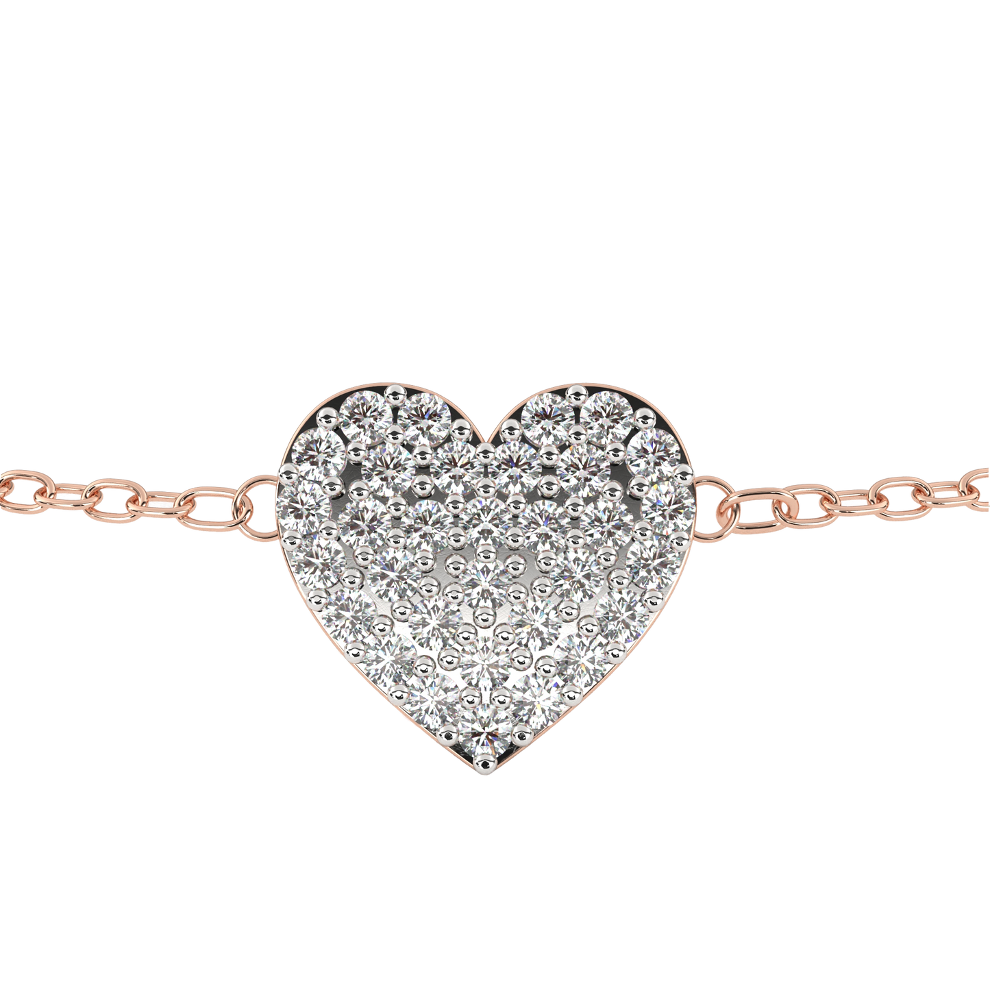 Heart Diamond Charm Bracelet