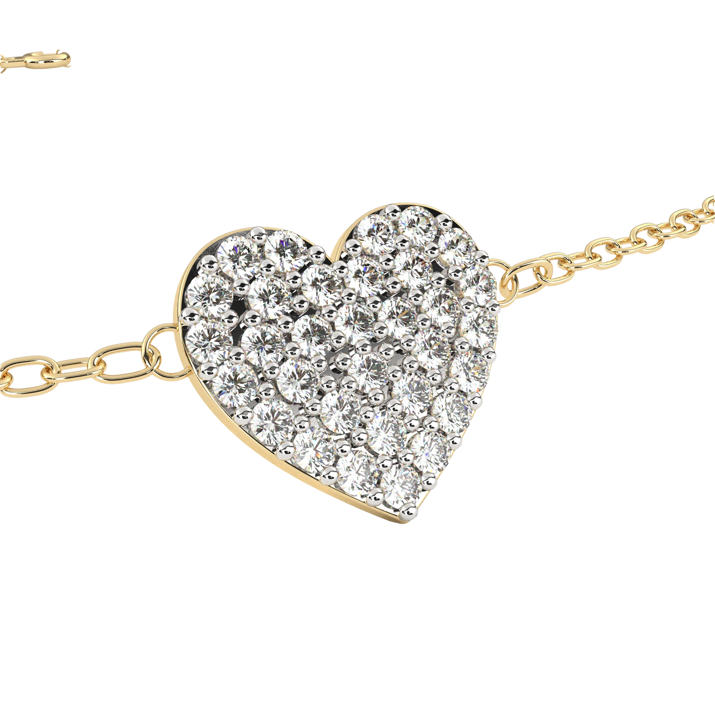 Heart Diamond Charm Bracelet