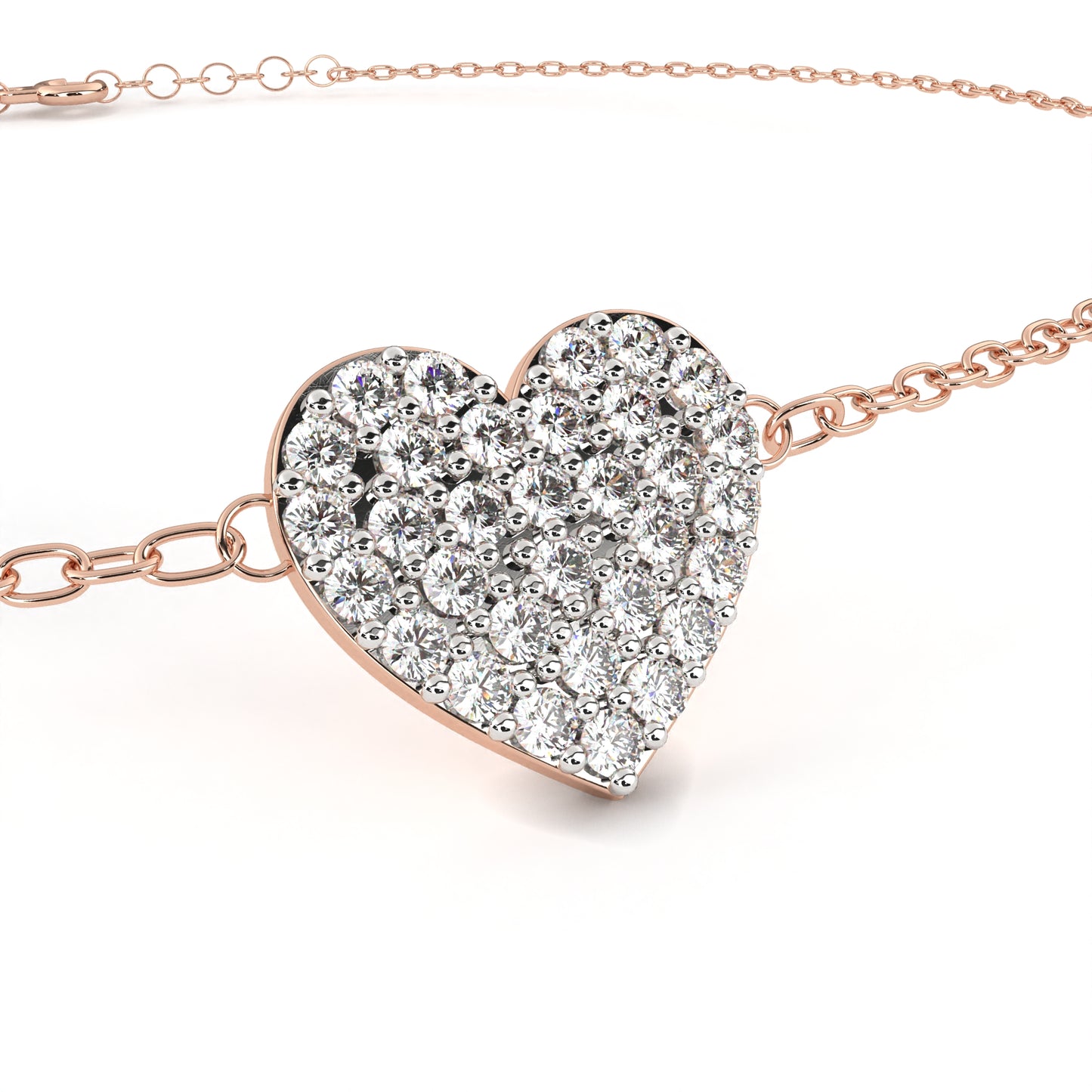 Heart Diamond Charm Bracelet