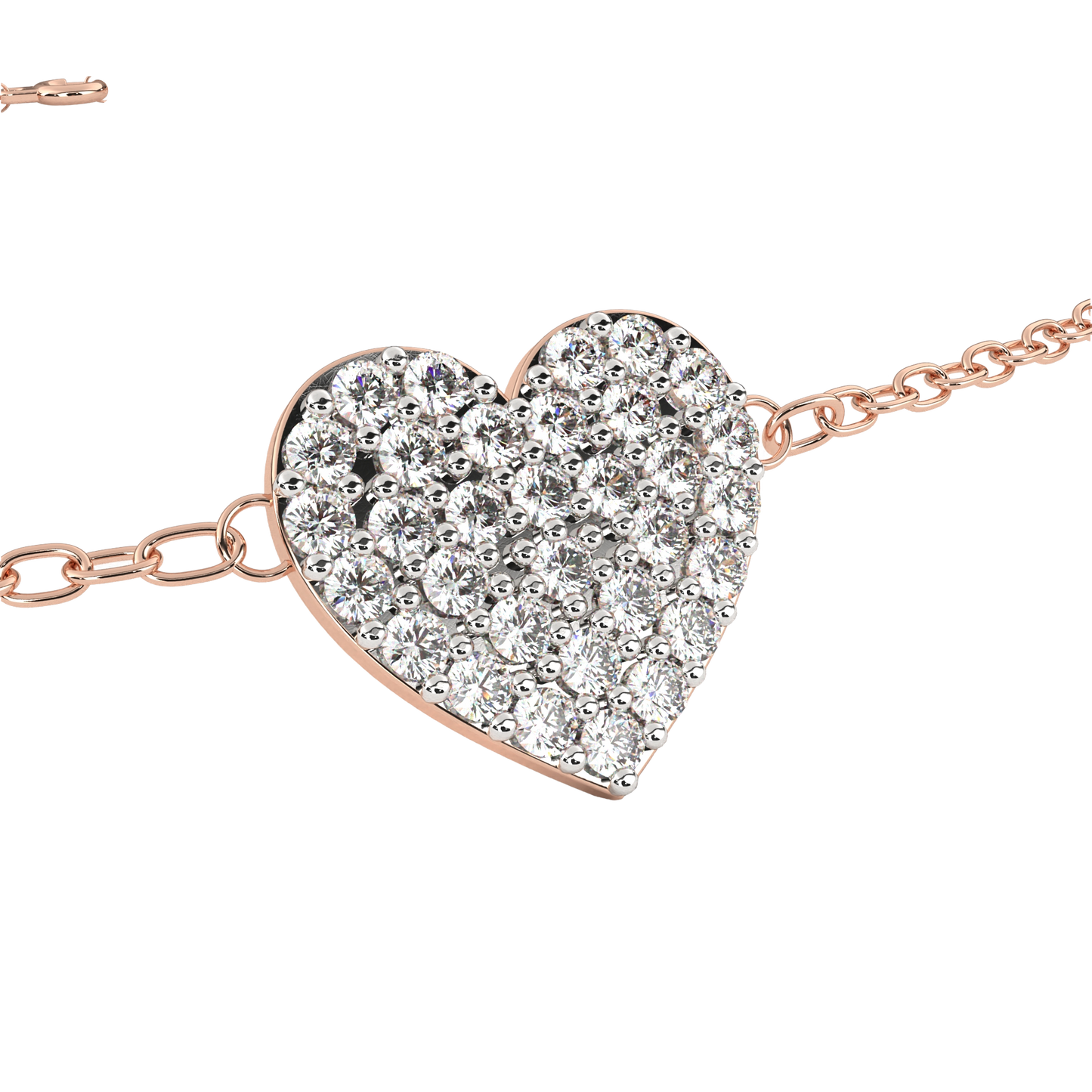 Heart Diamond Charm Bracelet