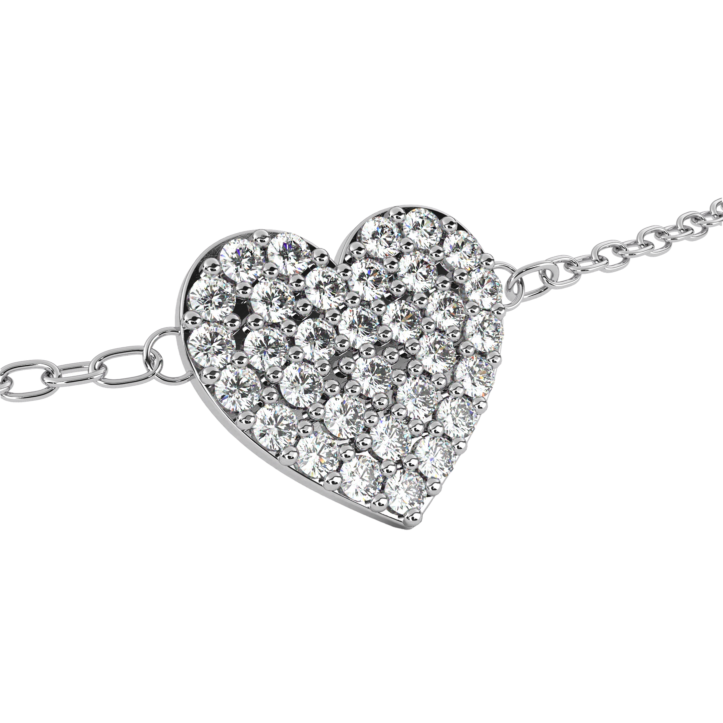 Heart Diamond Charm Bracelet