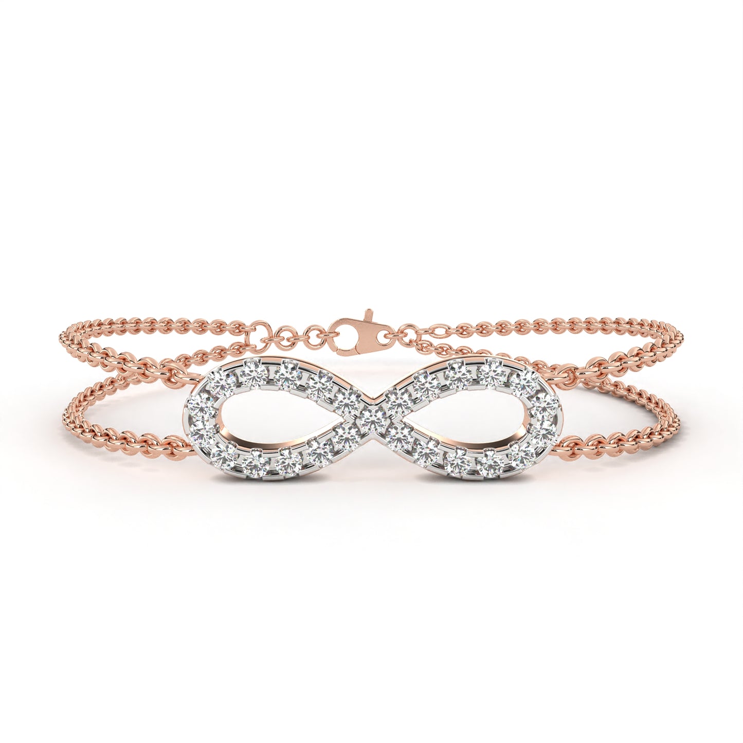 Eternal Loop – Round Lab Diamond Infinity Bracelet