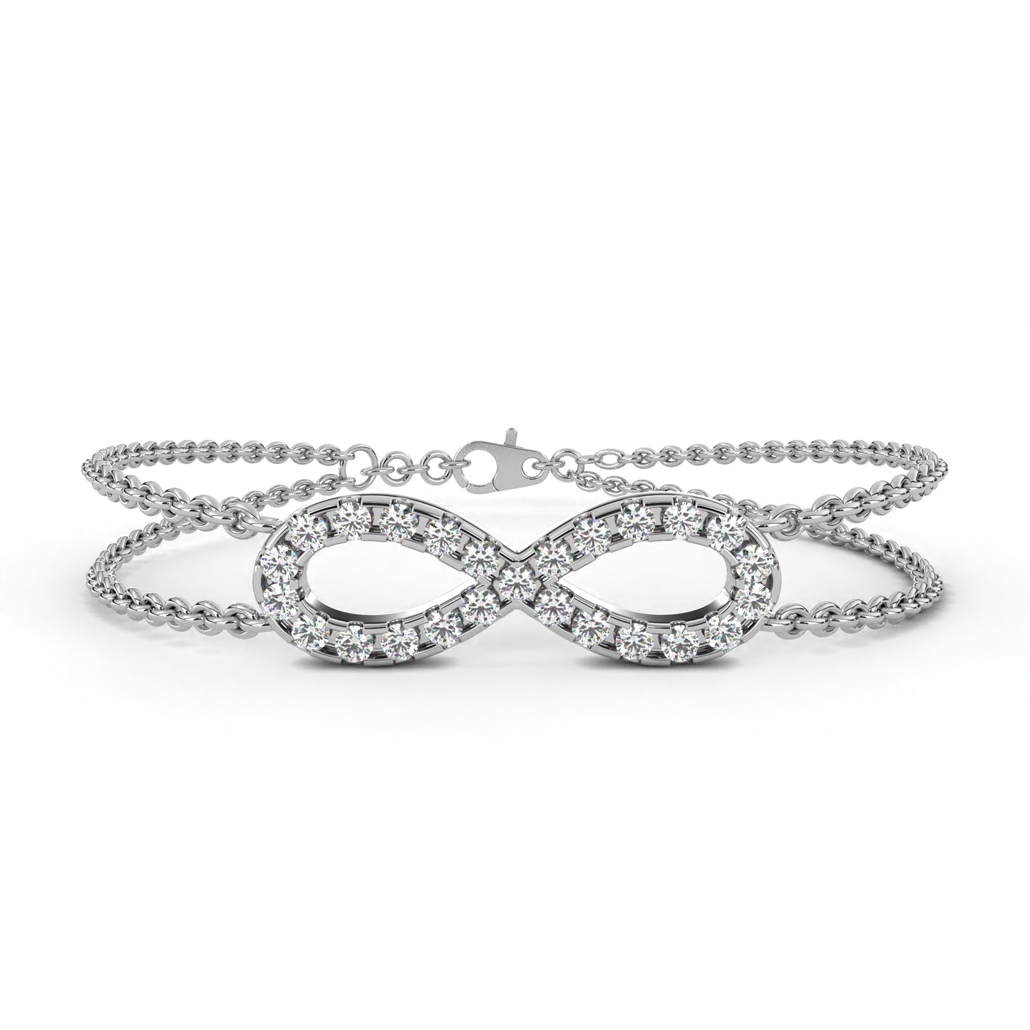 Eternal Loop – Round Lab Diamond Infinity Bracelet