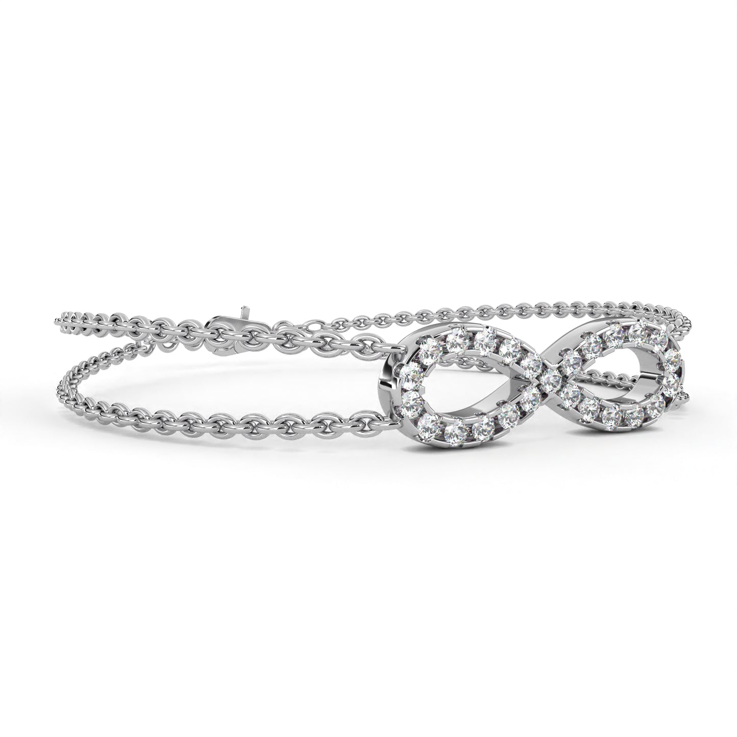 Eternal Loop – Round Lab Diamond Infinity Bracelet
