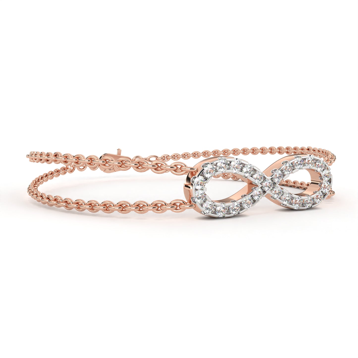 Eternal Loop – Round Lab Diamond Infinity Bracelet