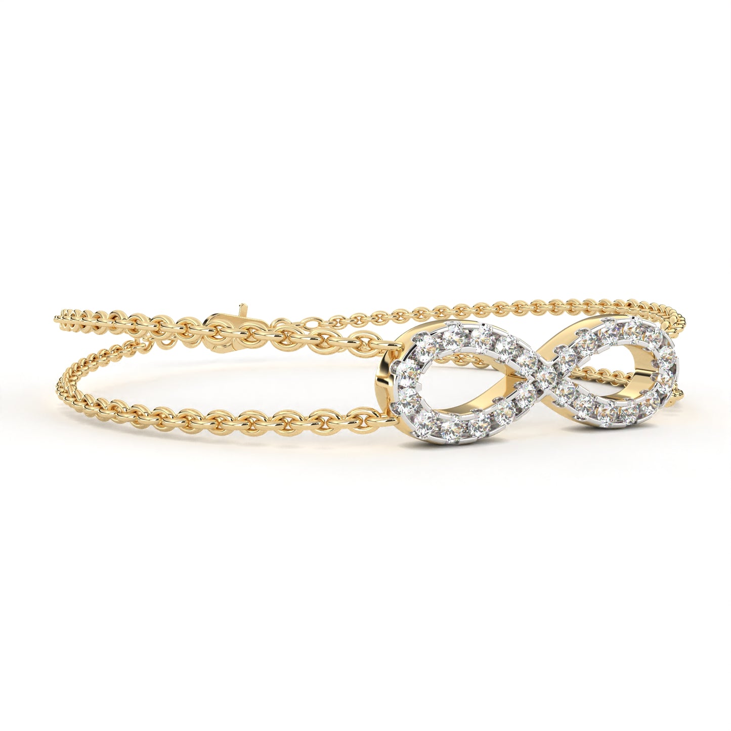 Eternal Loop – Round Lab Diamond Infinity Bracelet