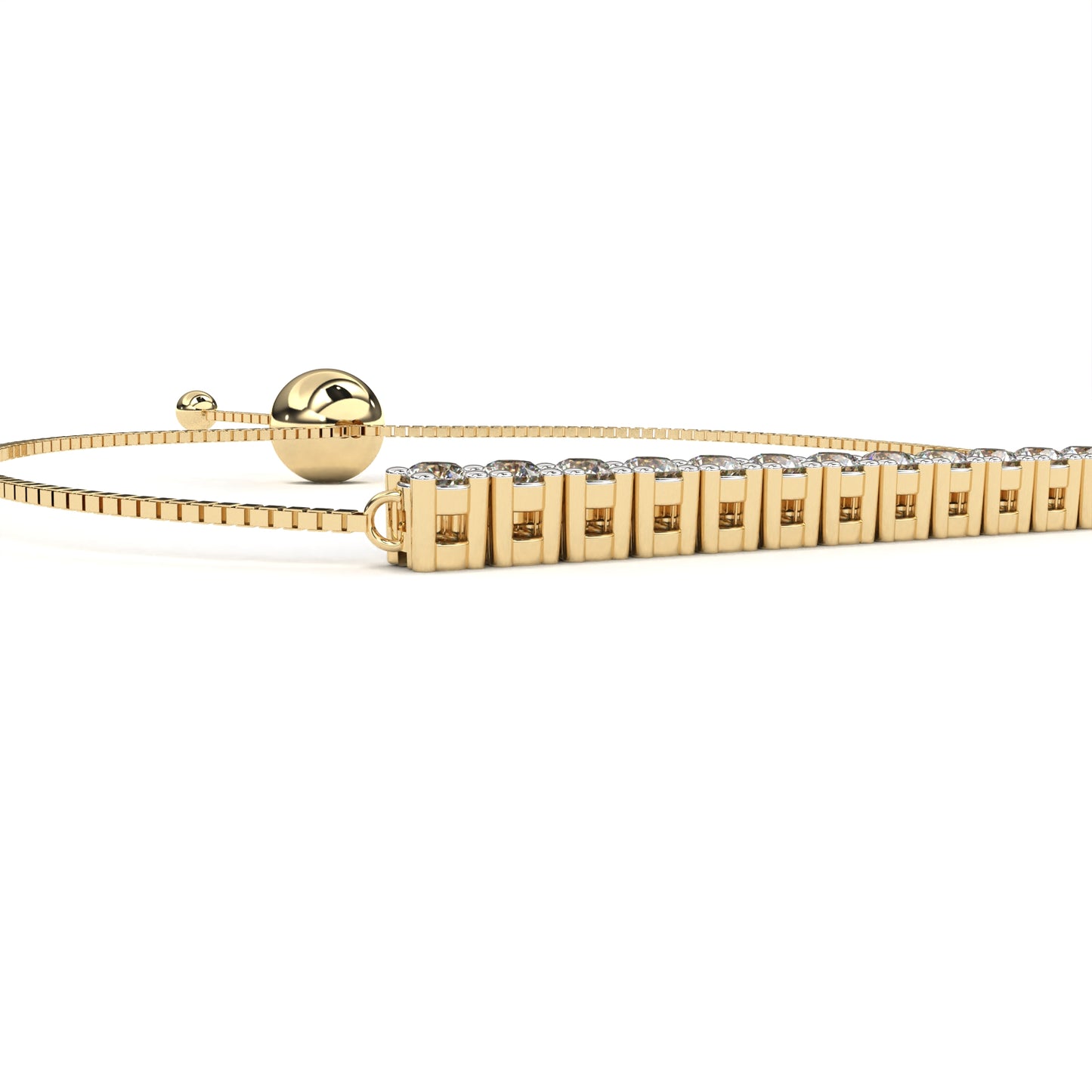 Orbit Chain Round Diamond Dual Disc Bracelet