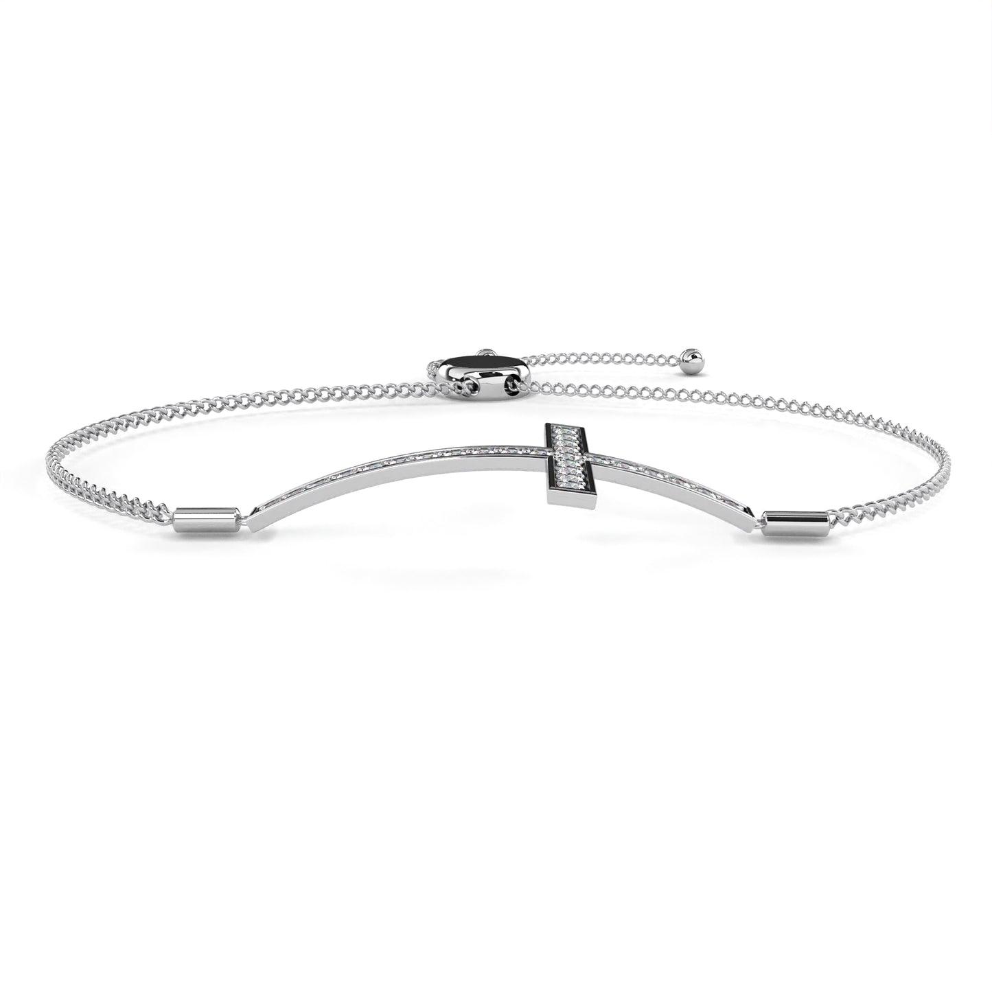 Celeste Orbit – Round Diamond Open Disc Bracelet