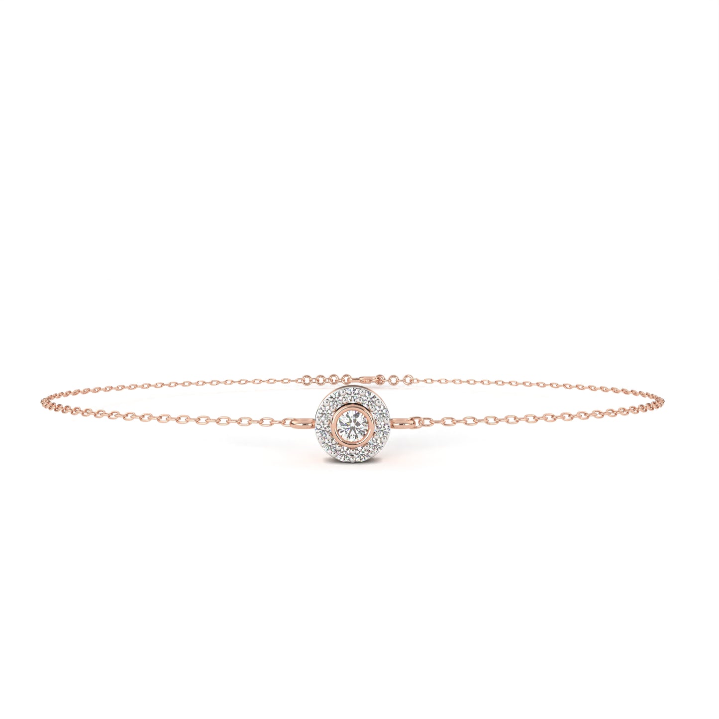 Solar Arc – Round Lab Diamond Half-Halo Disc Bracelet
